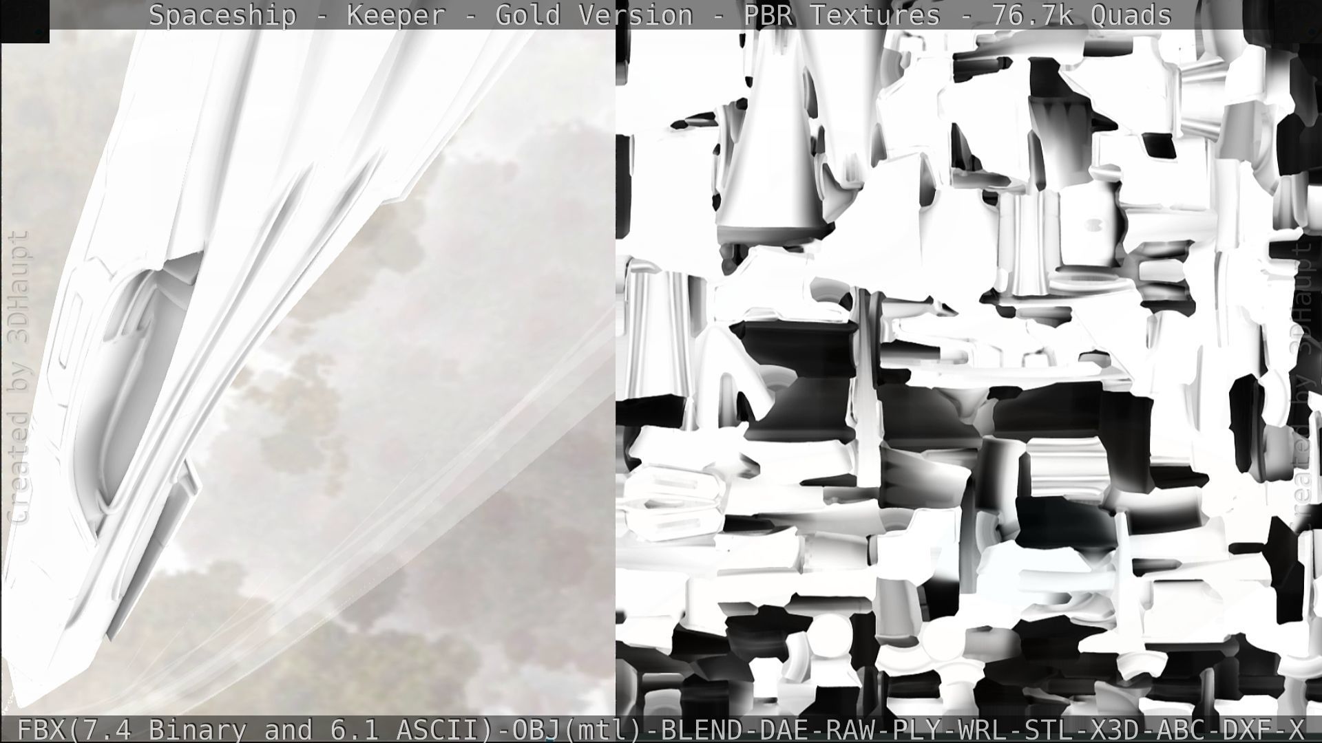 Spaceship - Keeper - Gold Version 3D model_334