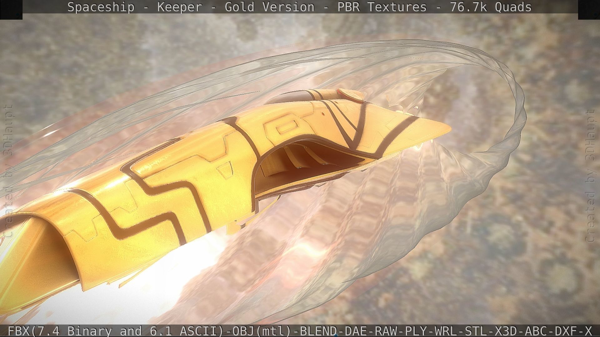 Spaceship - Keeper - Gold Version 3D model_111