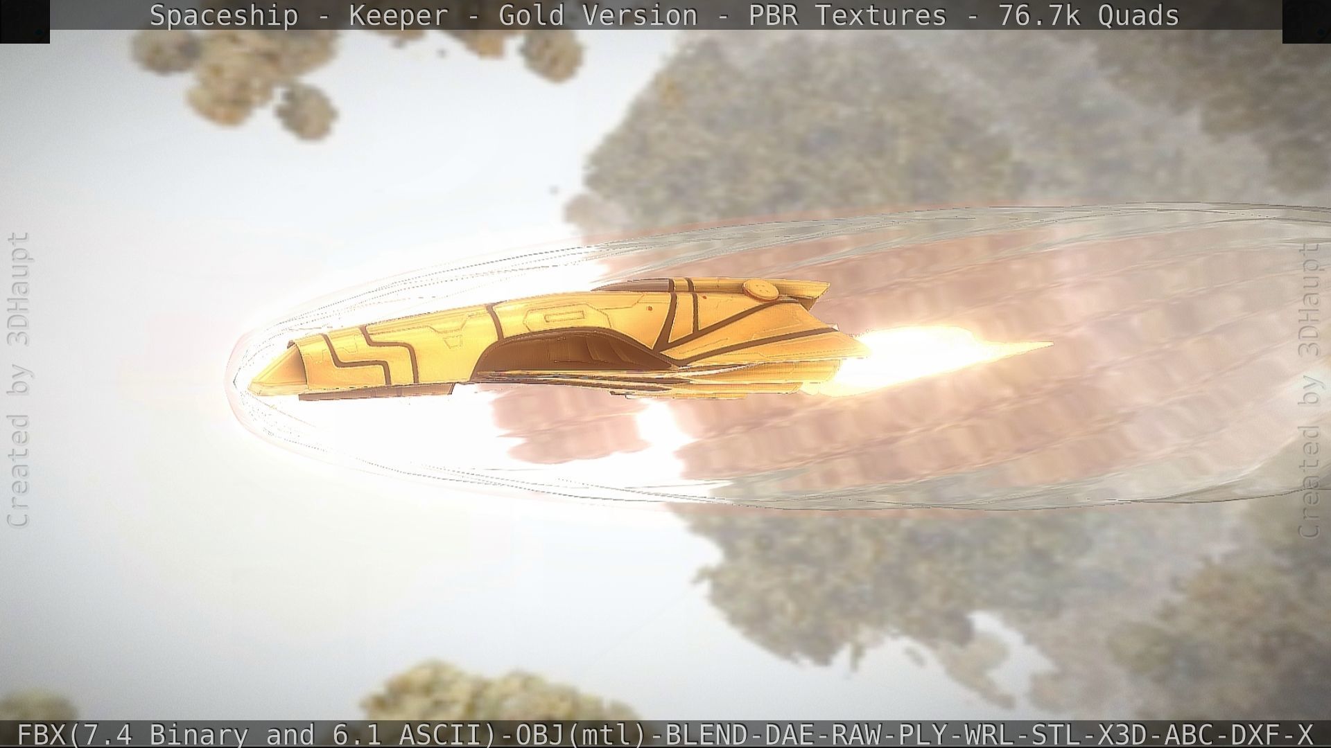 Spaceship - Keeper - Gold Version 3D model_88