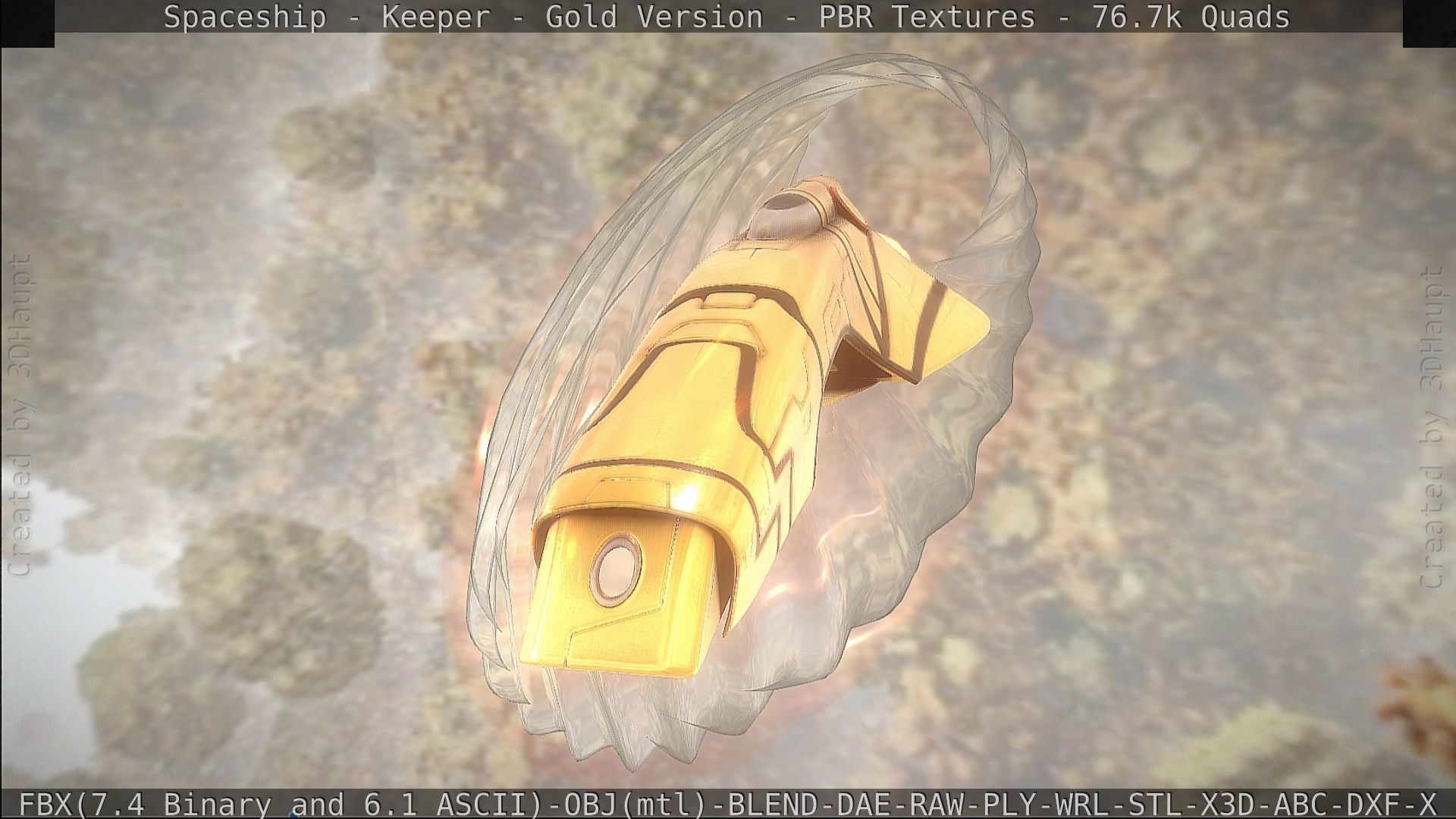 Spaceship - Keeper - Gold Version 3D model_377