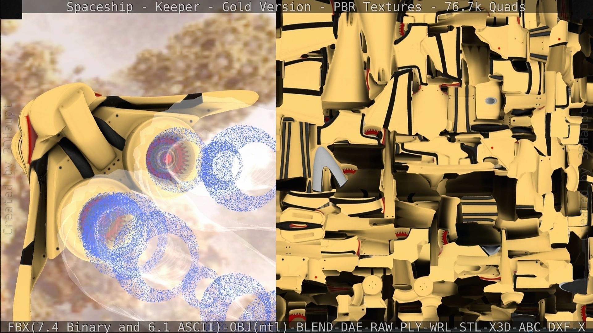 Spaceship - Keeper - Gold Version 3D model_224