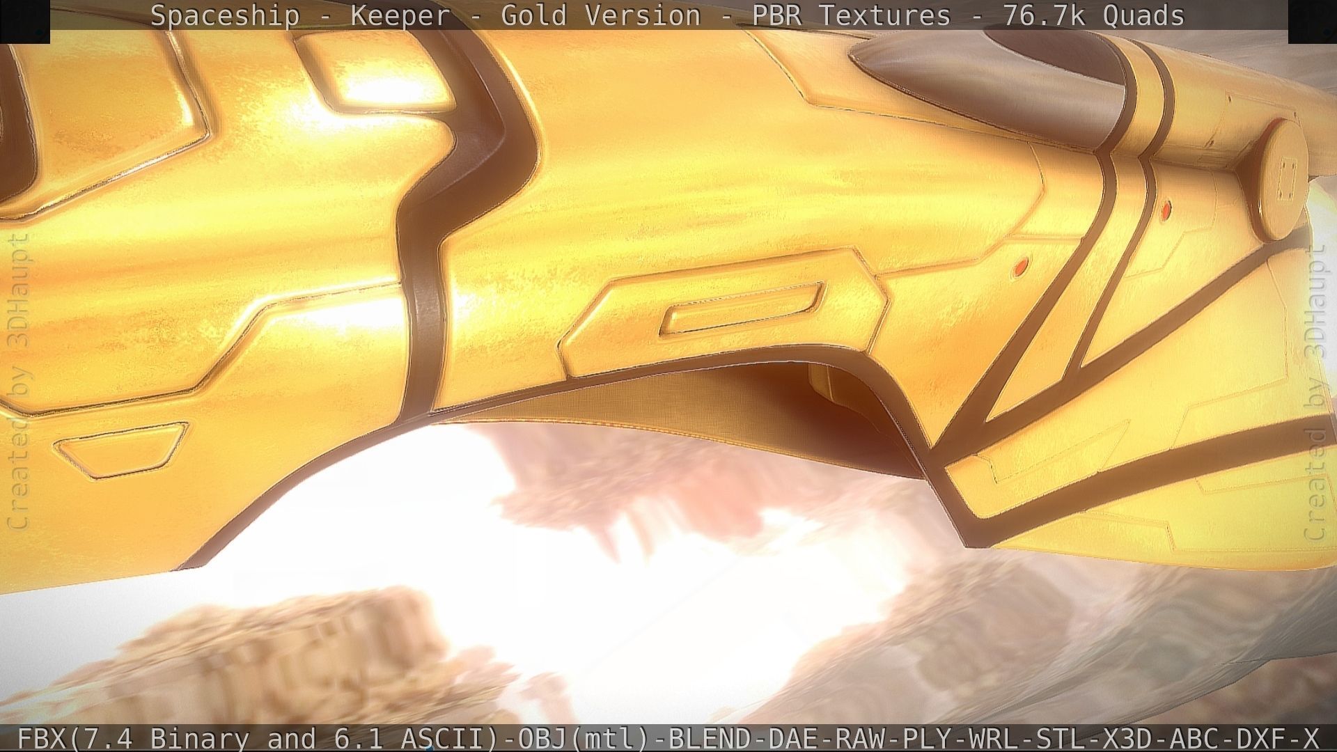 Spaceship - Keeper - Gold Version 3D model_142