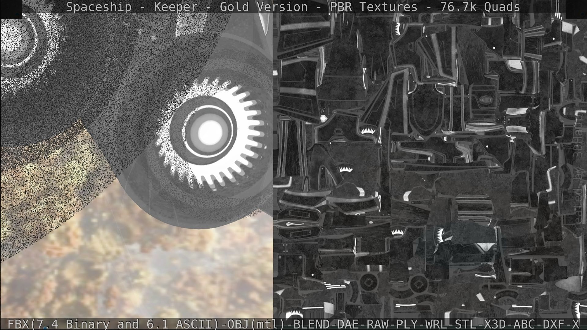 Spaceship - Keeper - Gold Version 3D model_279