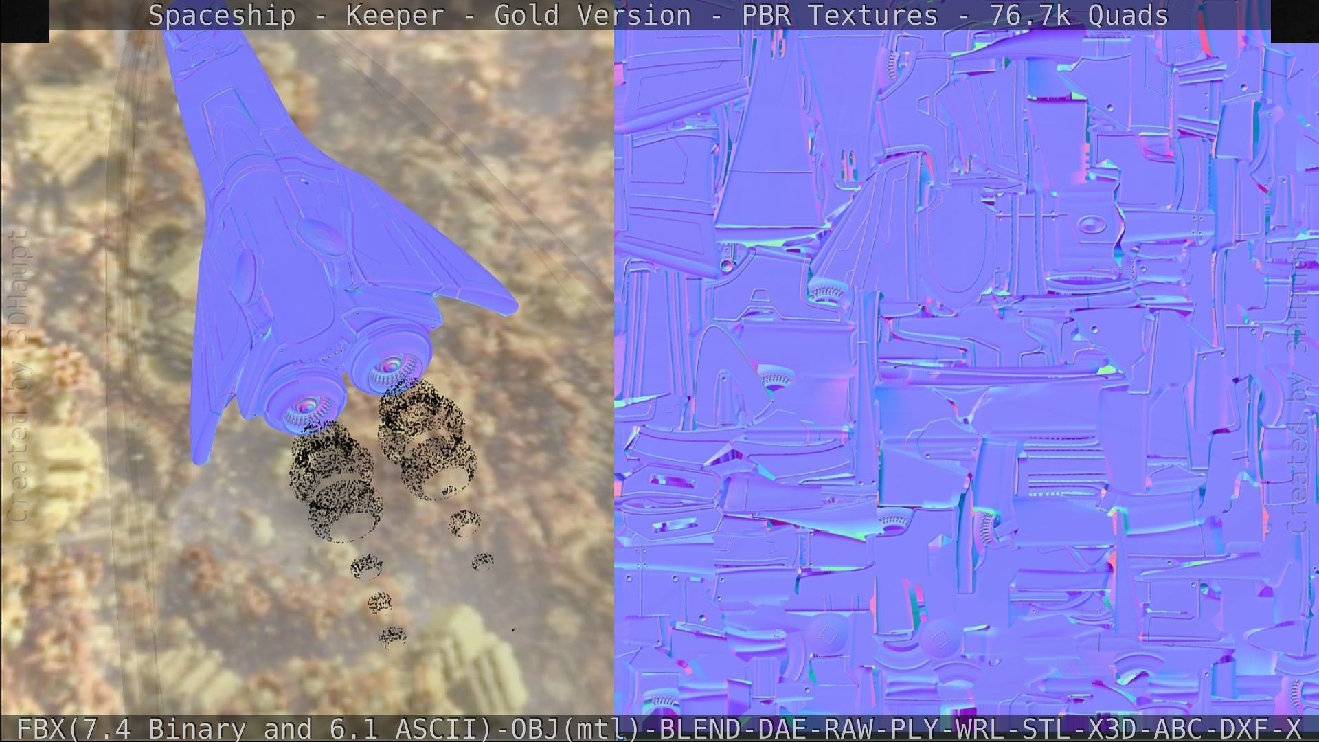 Spaceship - Keeper - Gold Version 3D model_293