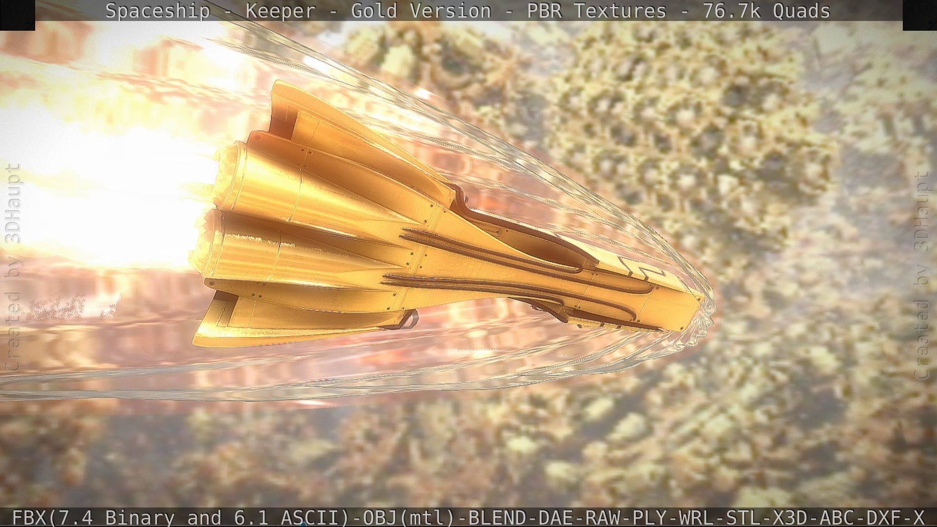 Spaceship - Keeper - Gold Version 3D model_101