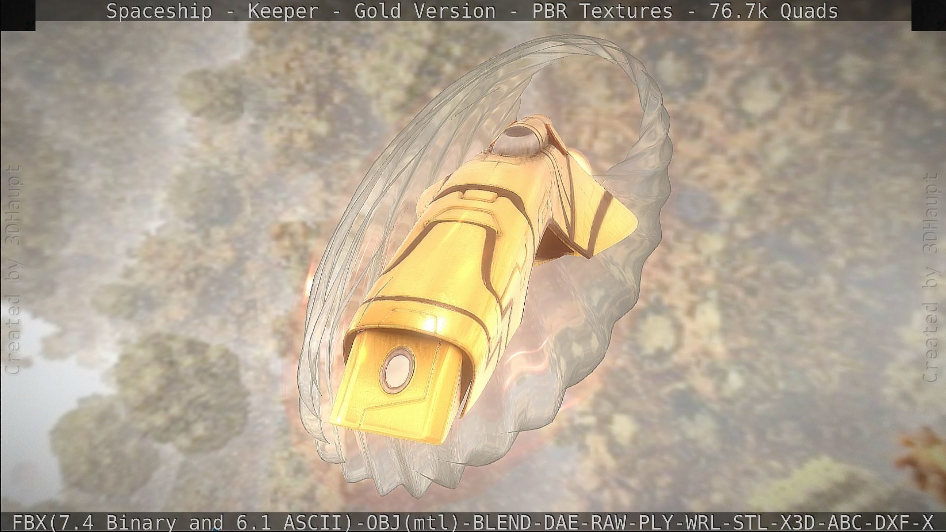 Spaceship - Keeper - Gold Version 3D model_378