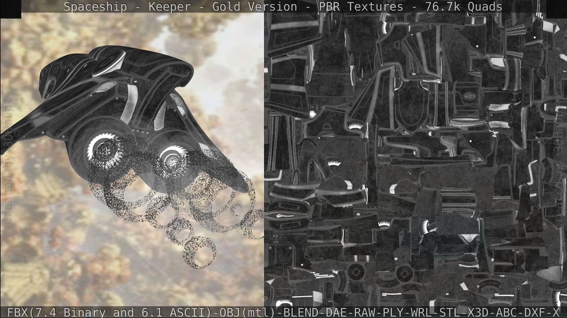 Spaceship - Keeper - Gold Version 3D model_281