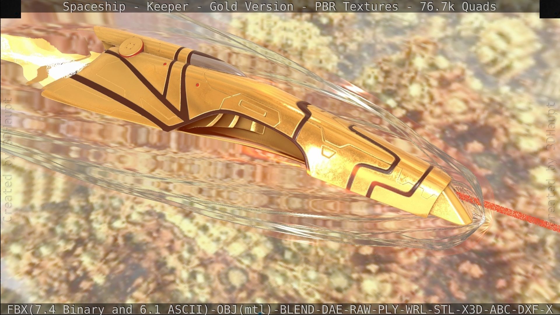 Spaceship - Keeper - Gold Version 3D model_387