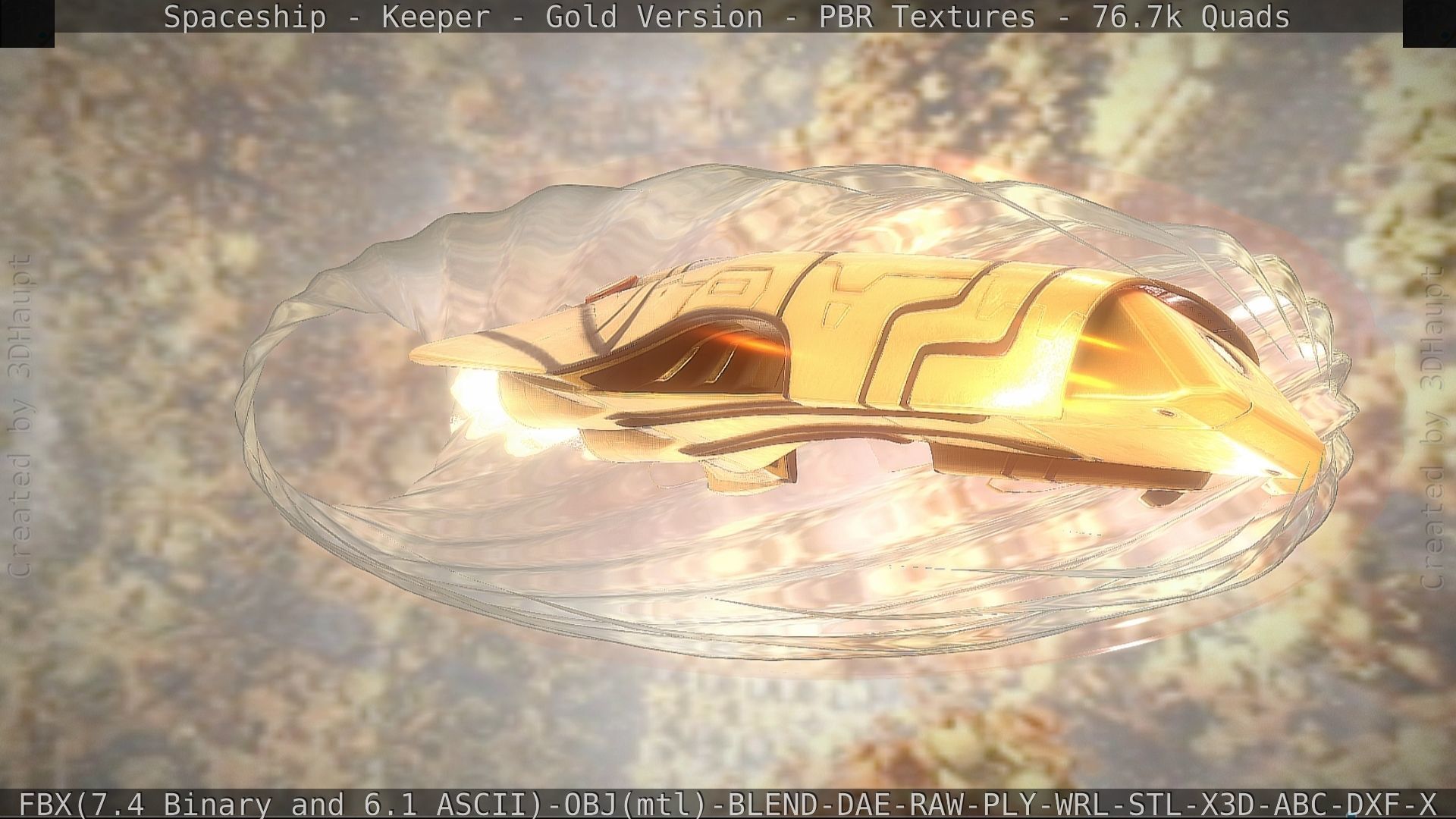 Spaceship - Keeper - Gold Version 3D model_80