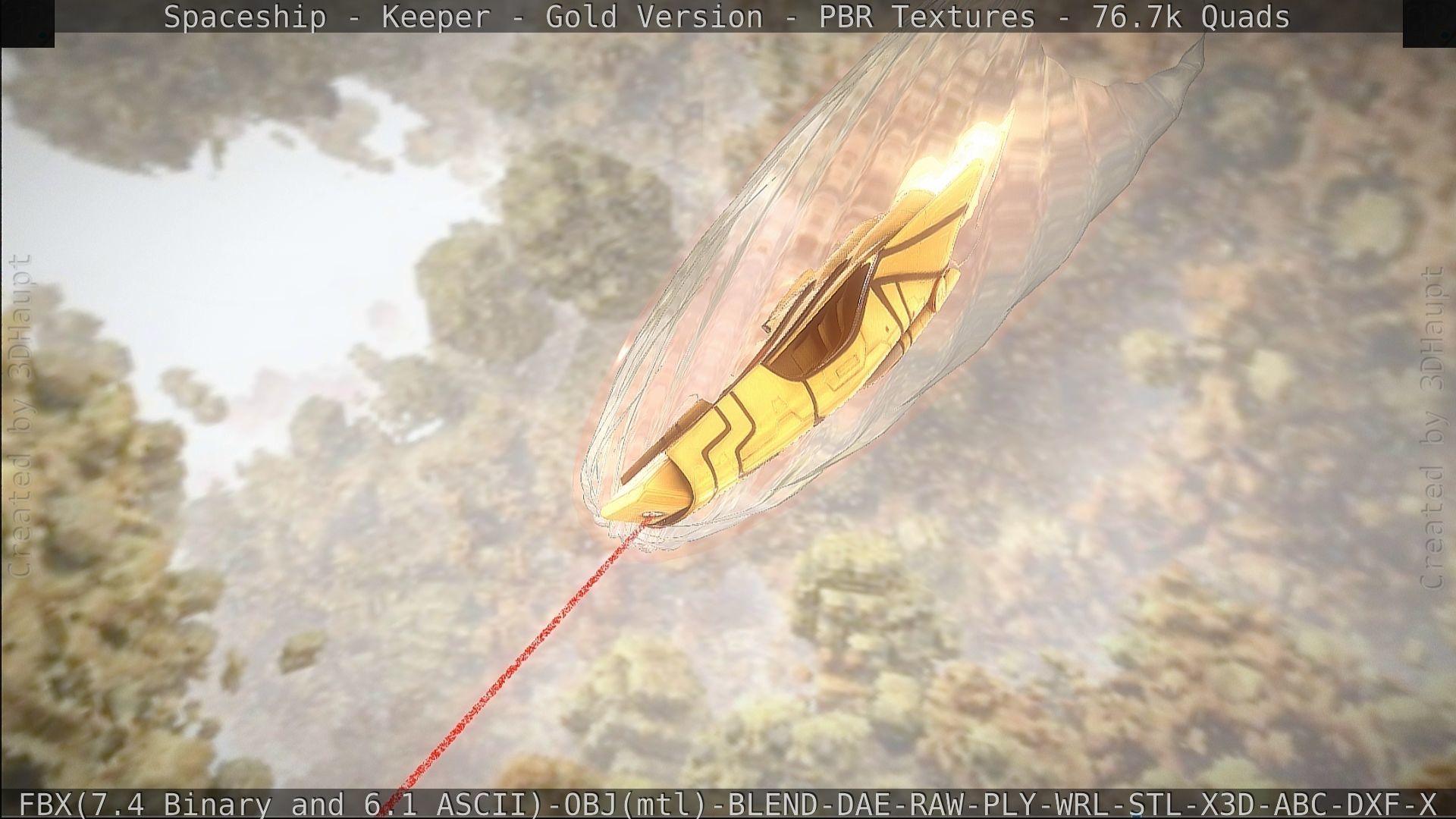 Spaceship - Keeper - Gold Version 3D model_403