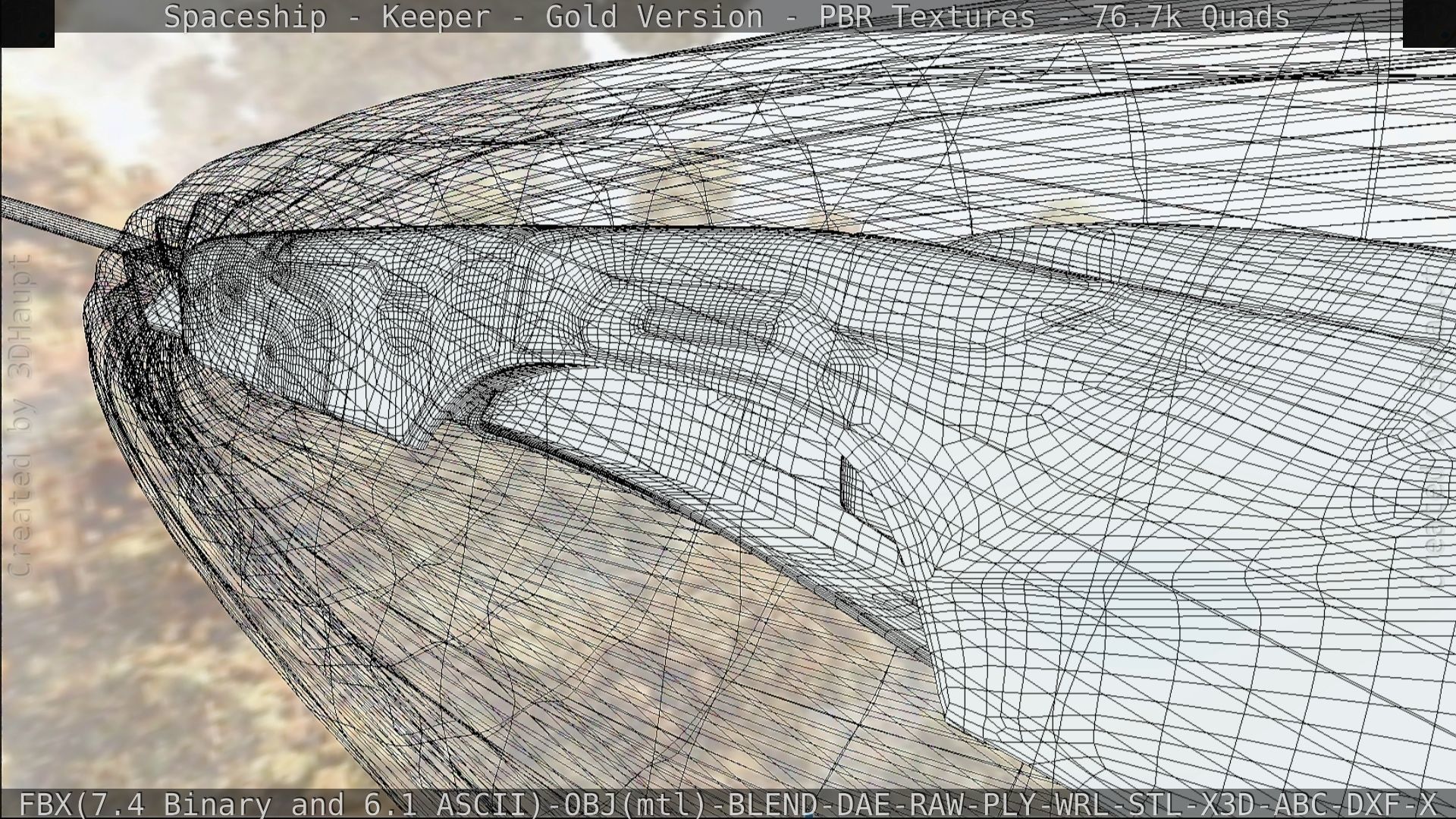 Spaceship - Keeper - Gold Version 3D model_183