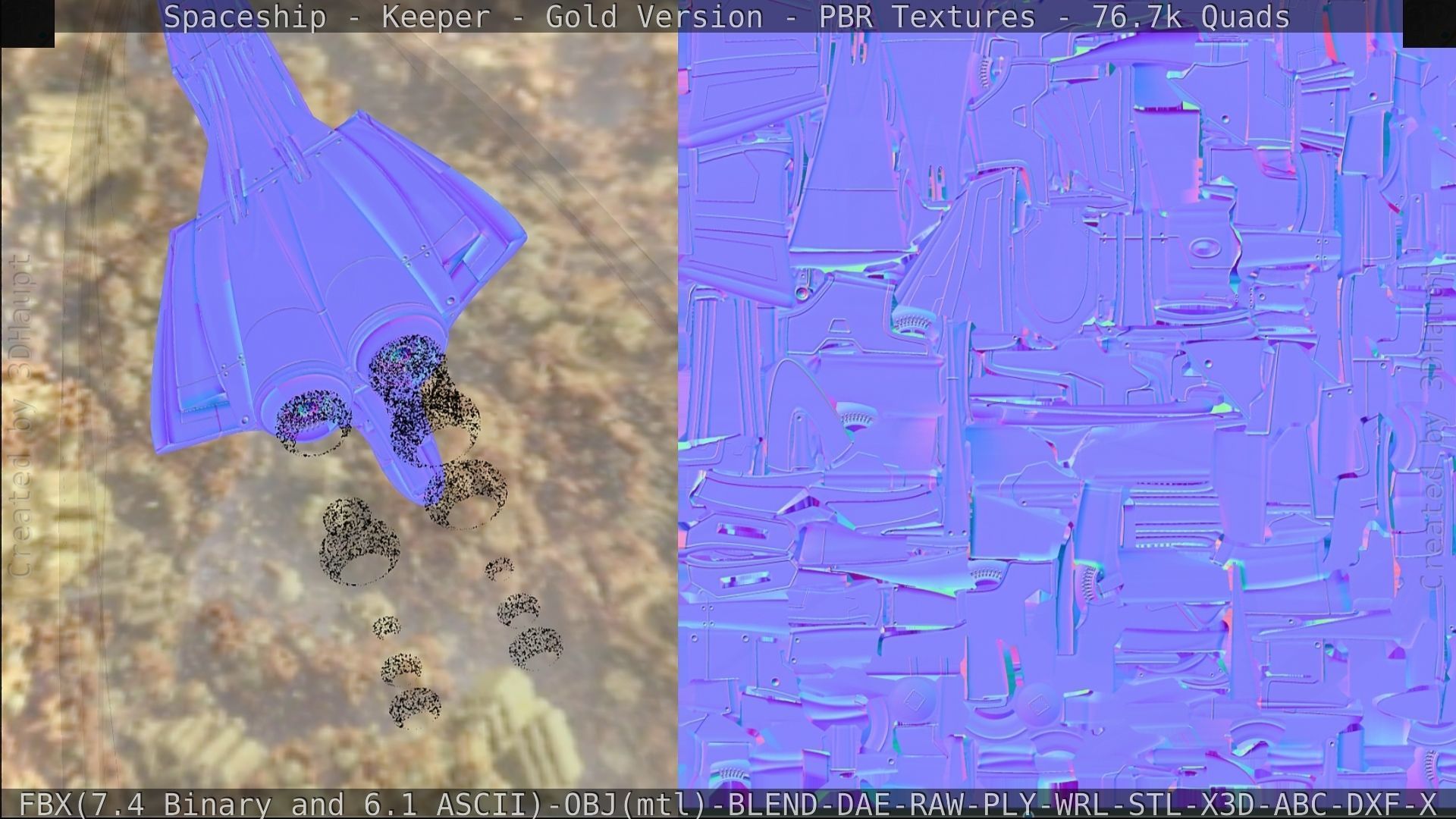 Spaceship - Keeper - Gold Version 3D model_302