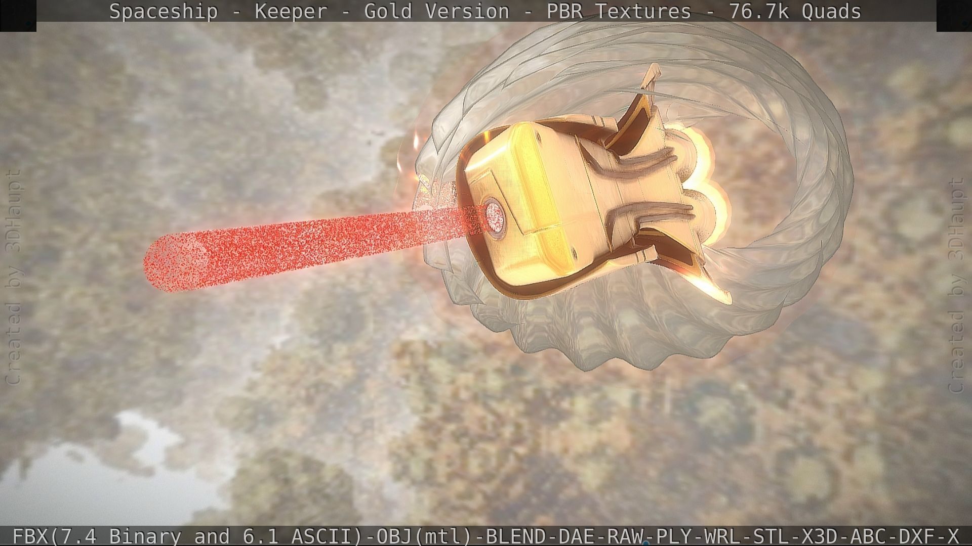 Spaceship - Keeper - Gold Version 3D model_114