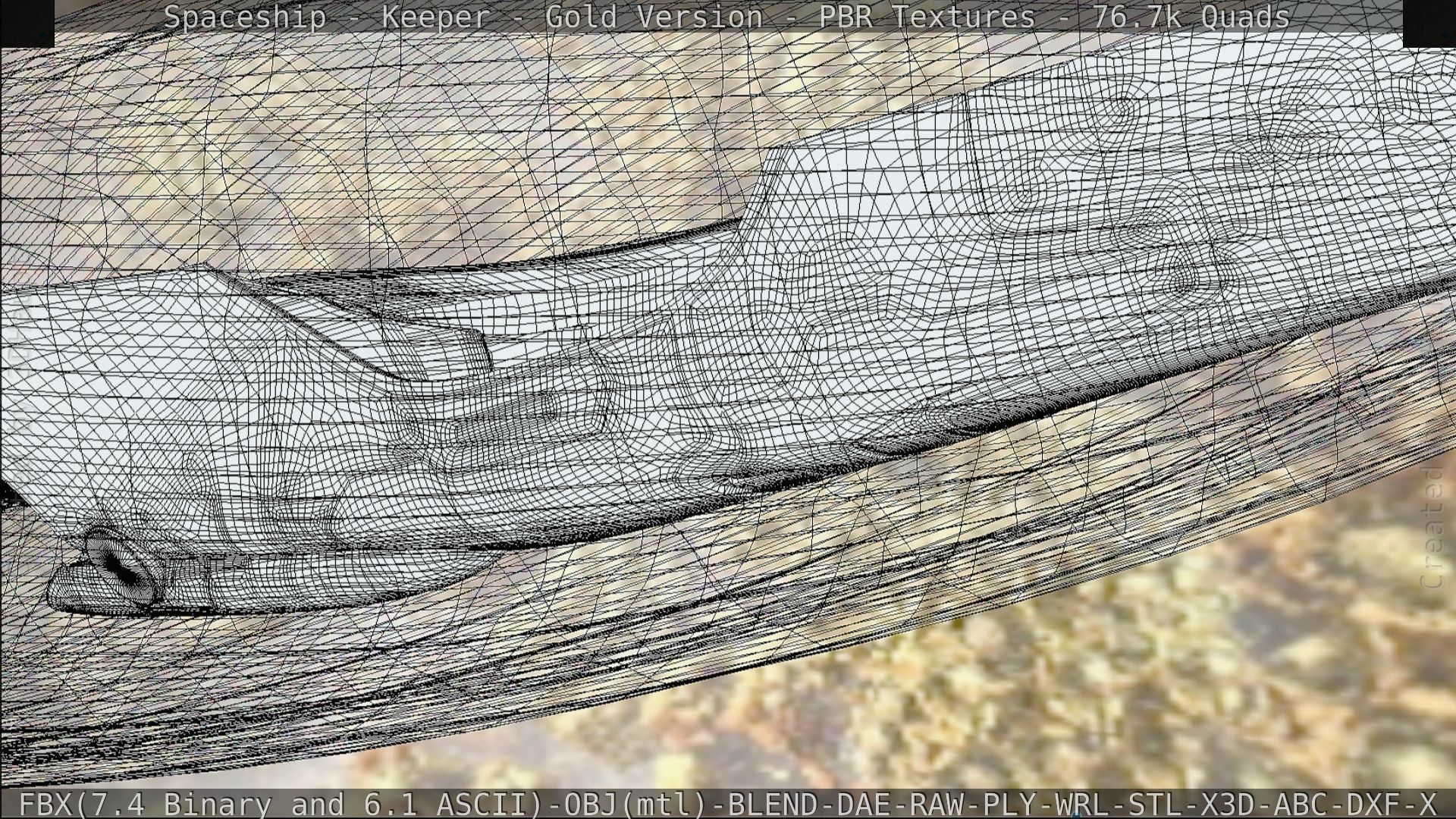 Spaceship - Keeper - Gold Version 3D model_190