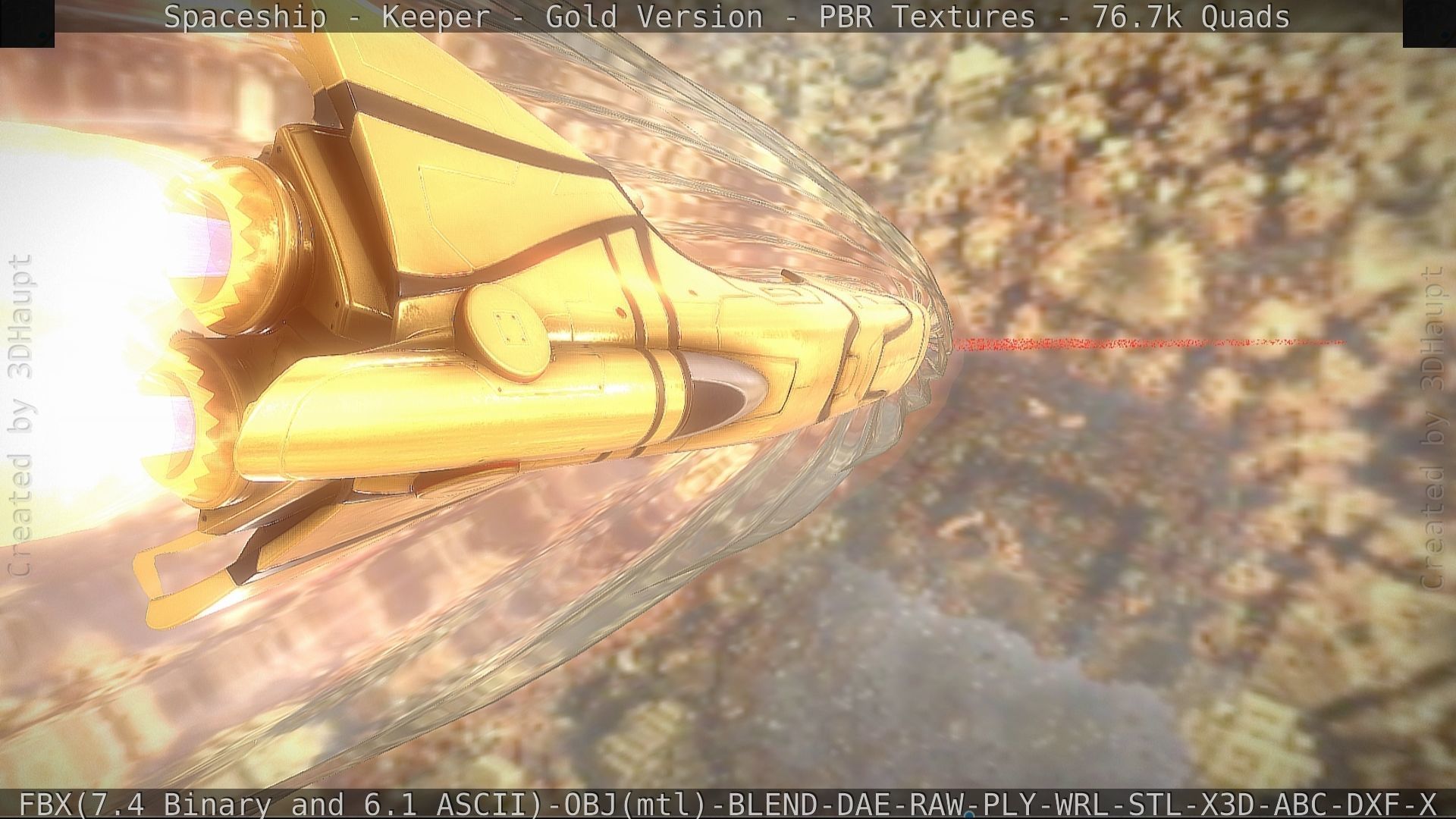 Spaceship - Keeper - Gold Version 3D model_71