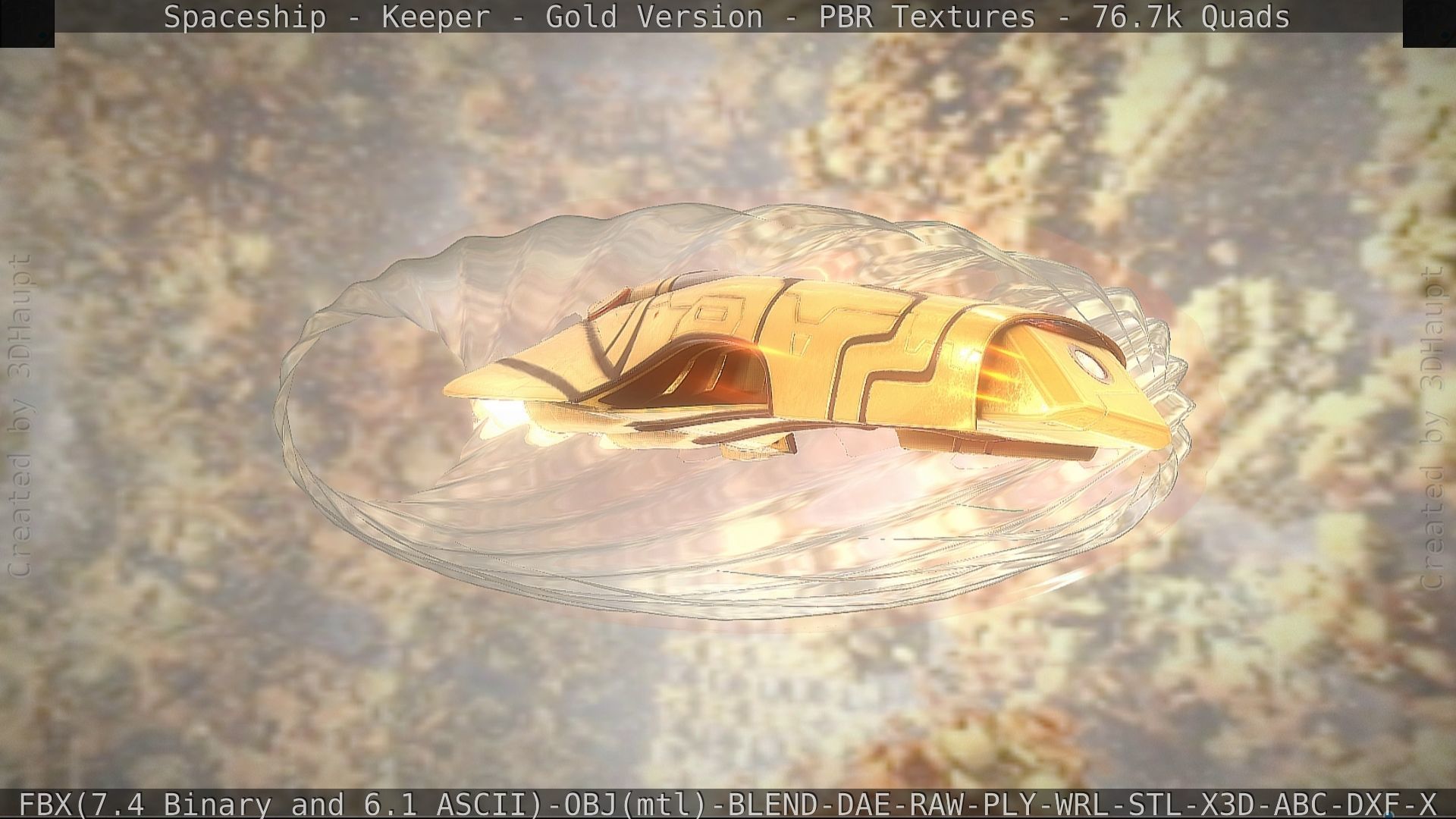 Spaceship - Keeper - Gold Version 3D model_82