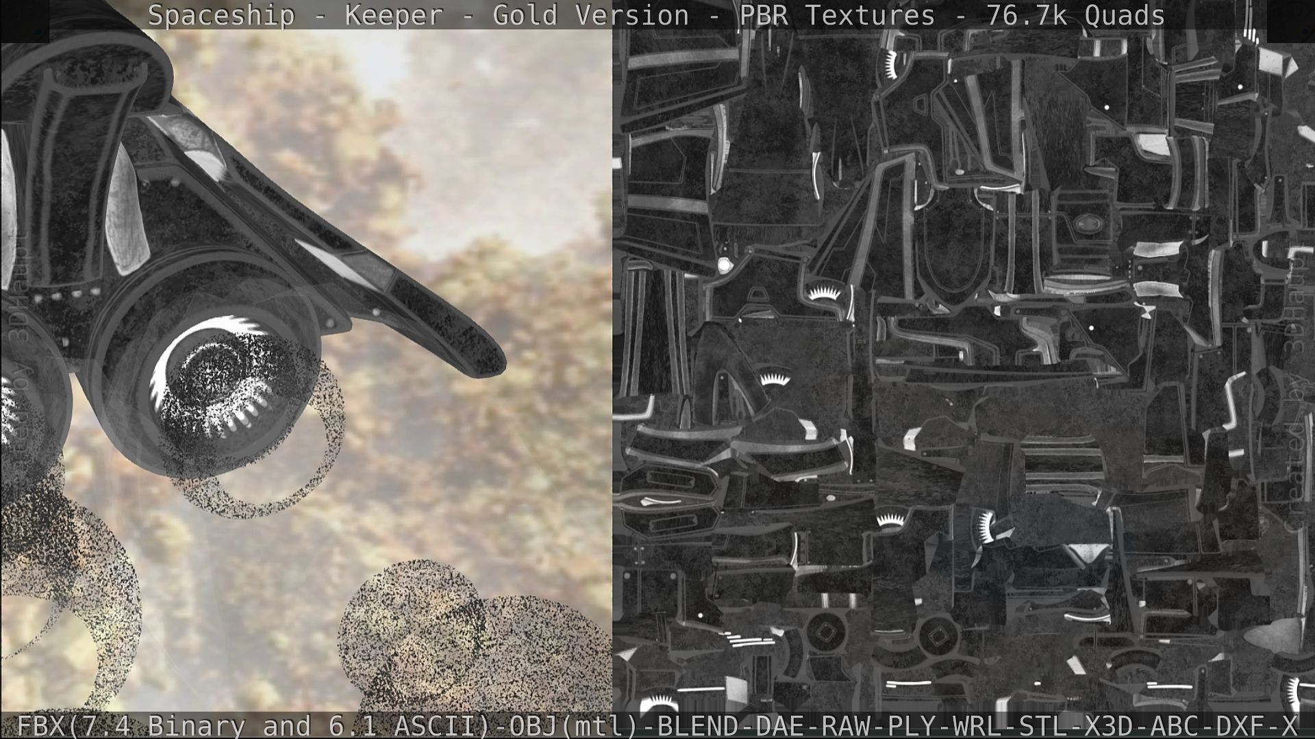 Spaceship - Keeper - Gold Version 3D model_271