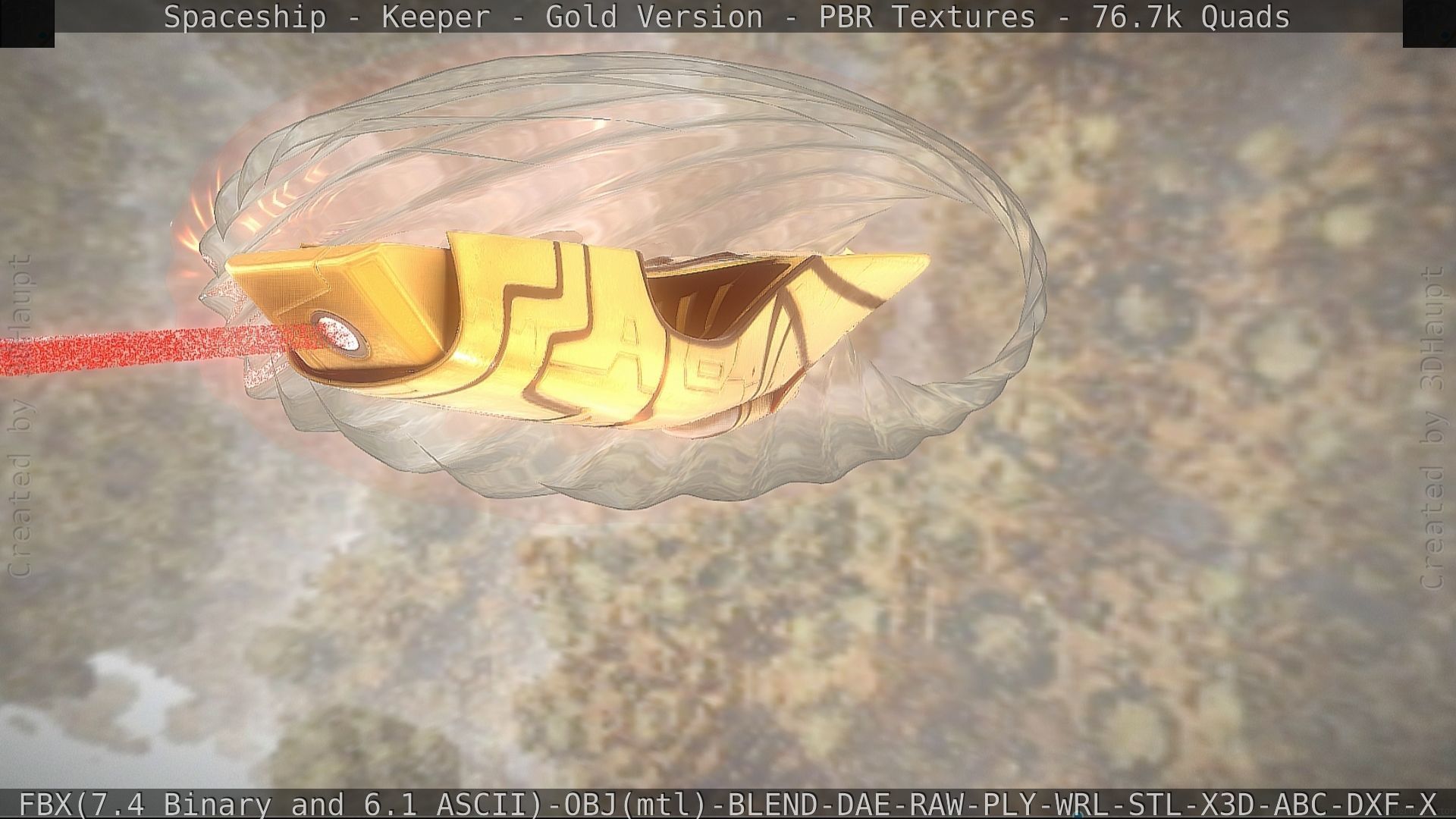 Spaceship - Keeper - Gold Version 3D model_157