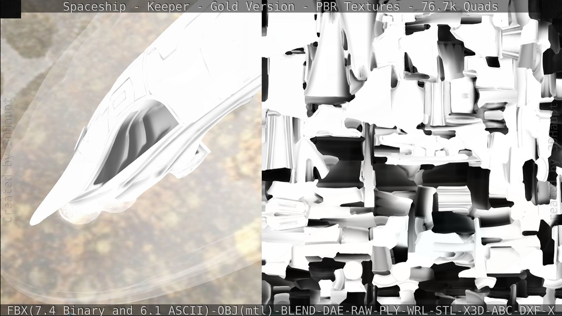 Spaceship - Keeper - Gold Version 3D model_323