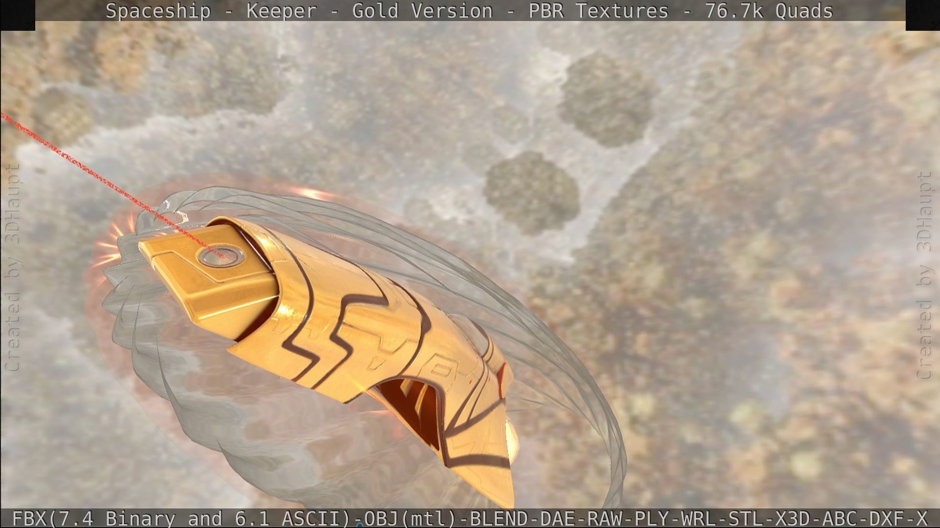 Spaceship - Keeper - Gold Version 3D model_427