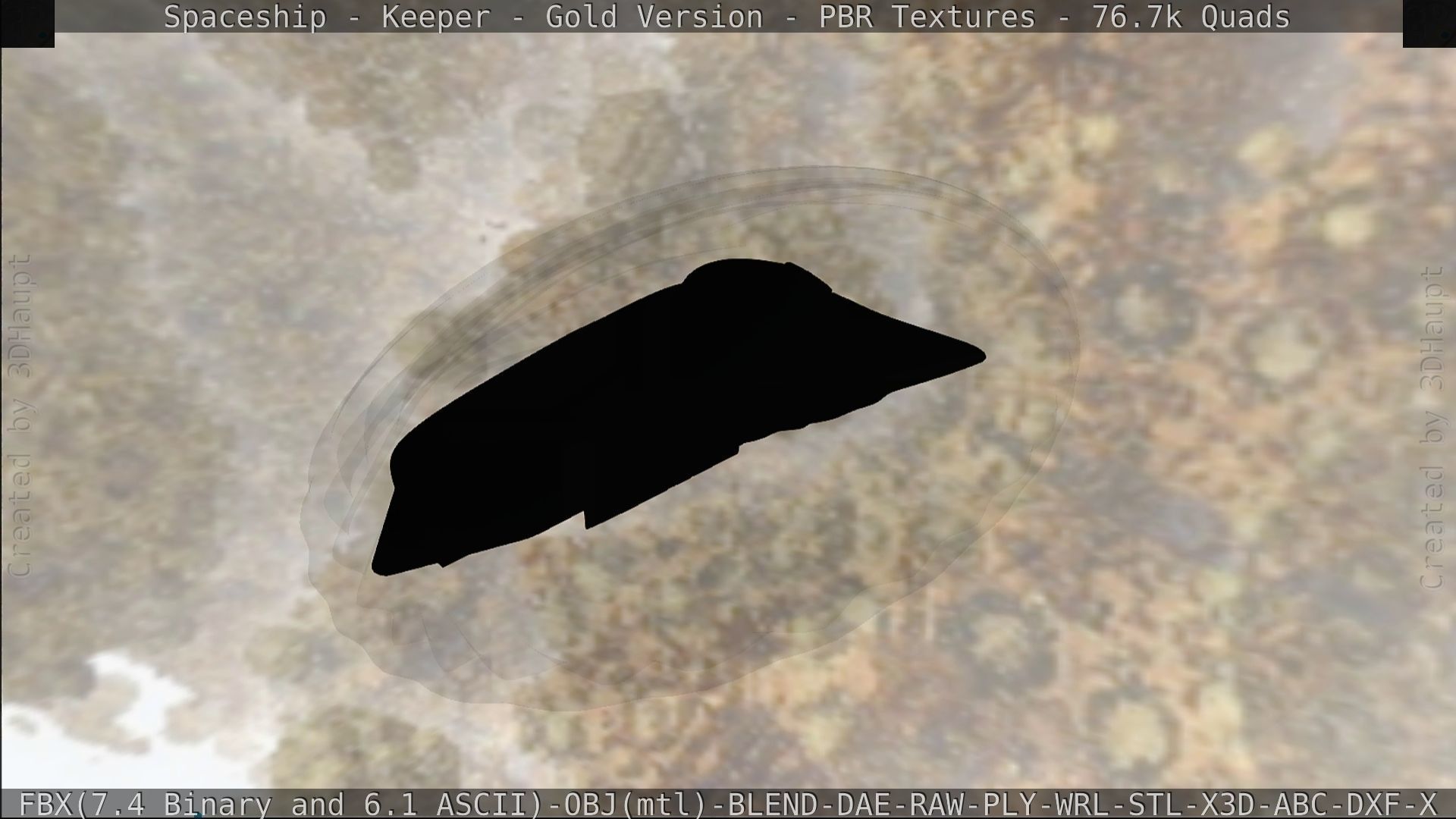 Spaceship - Keeper - Gold Version 3D model_168