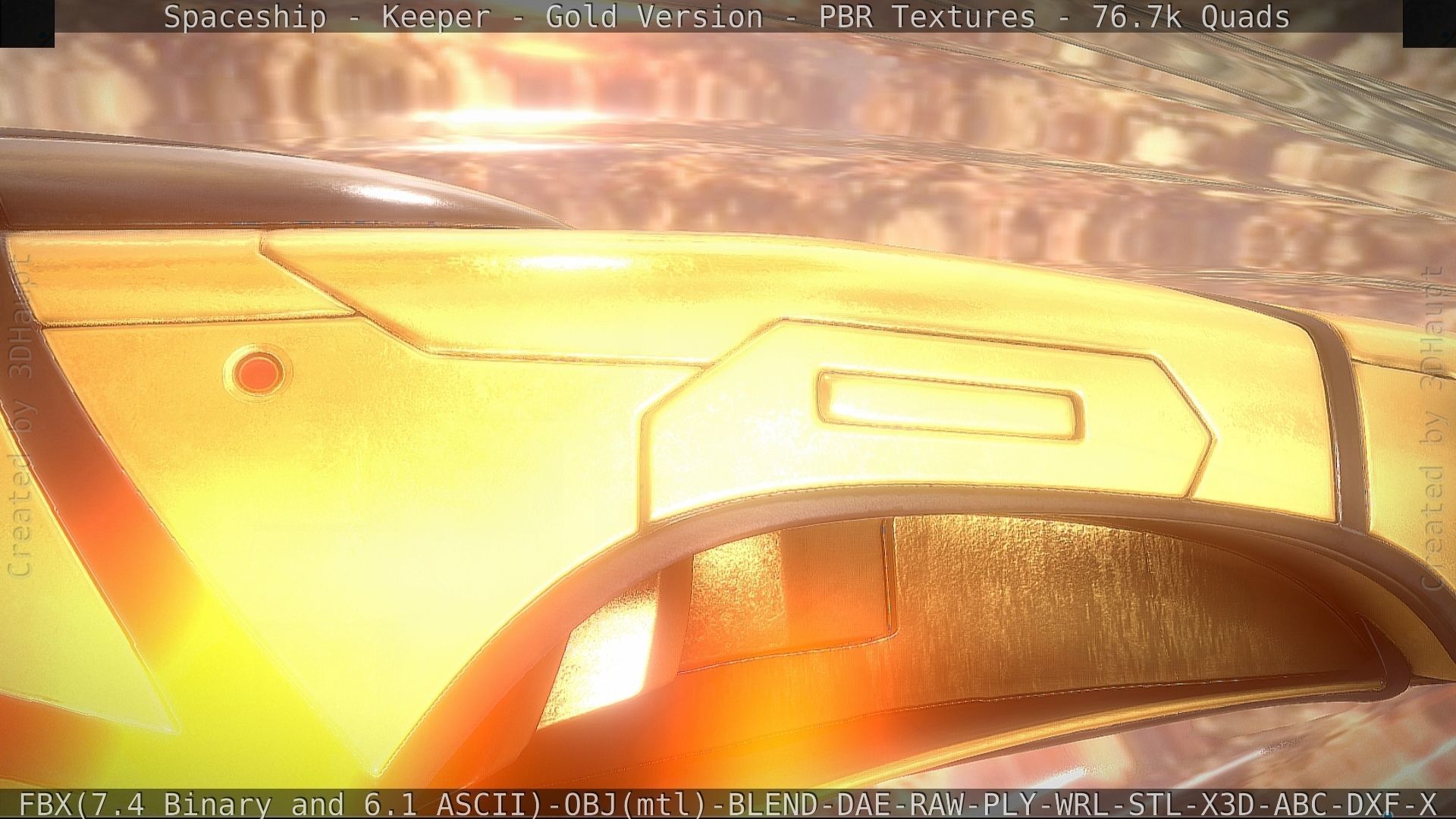 Spaceship - Keeper - Gold Version 3D model_125