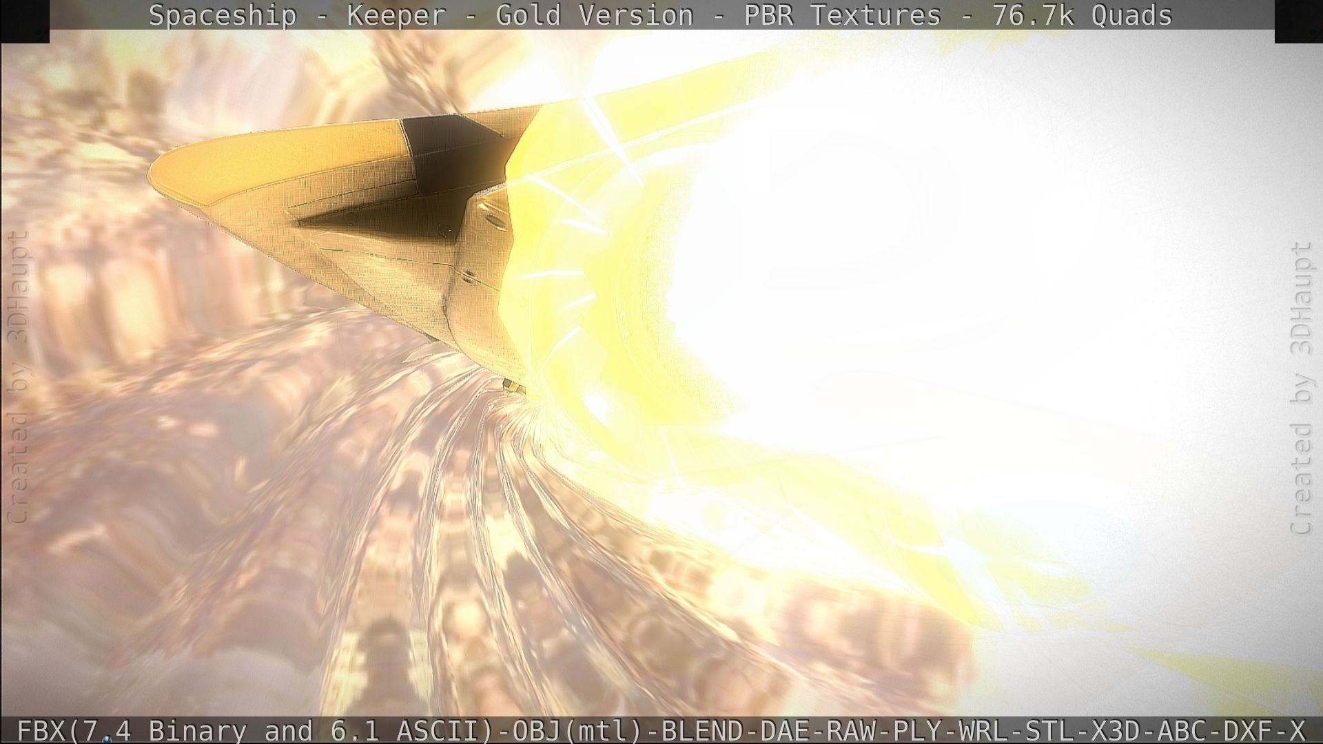 Spaceship - Keeper - Gold Version 3D model_208