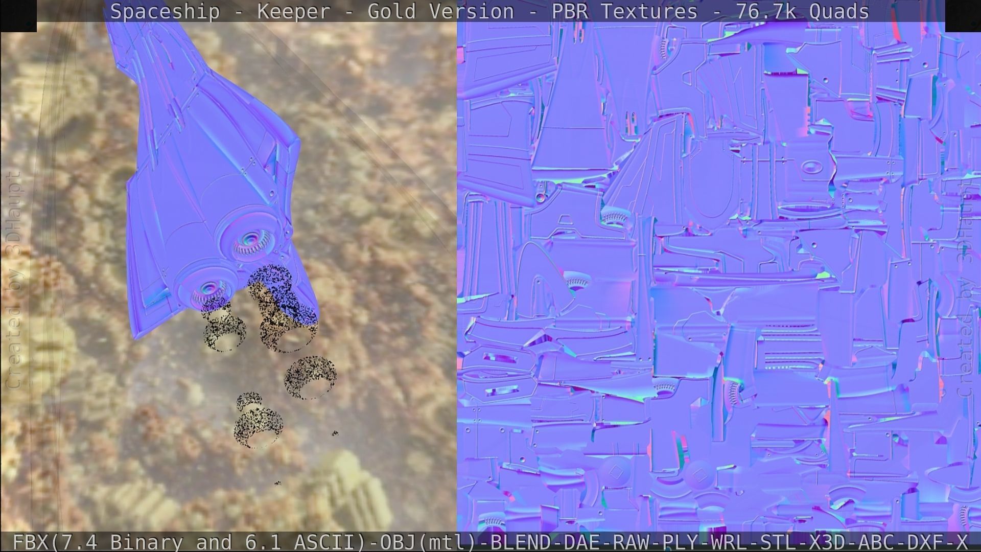 Spaceship - Keeper - Gold Version 3D model_301