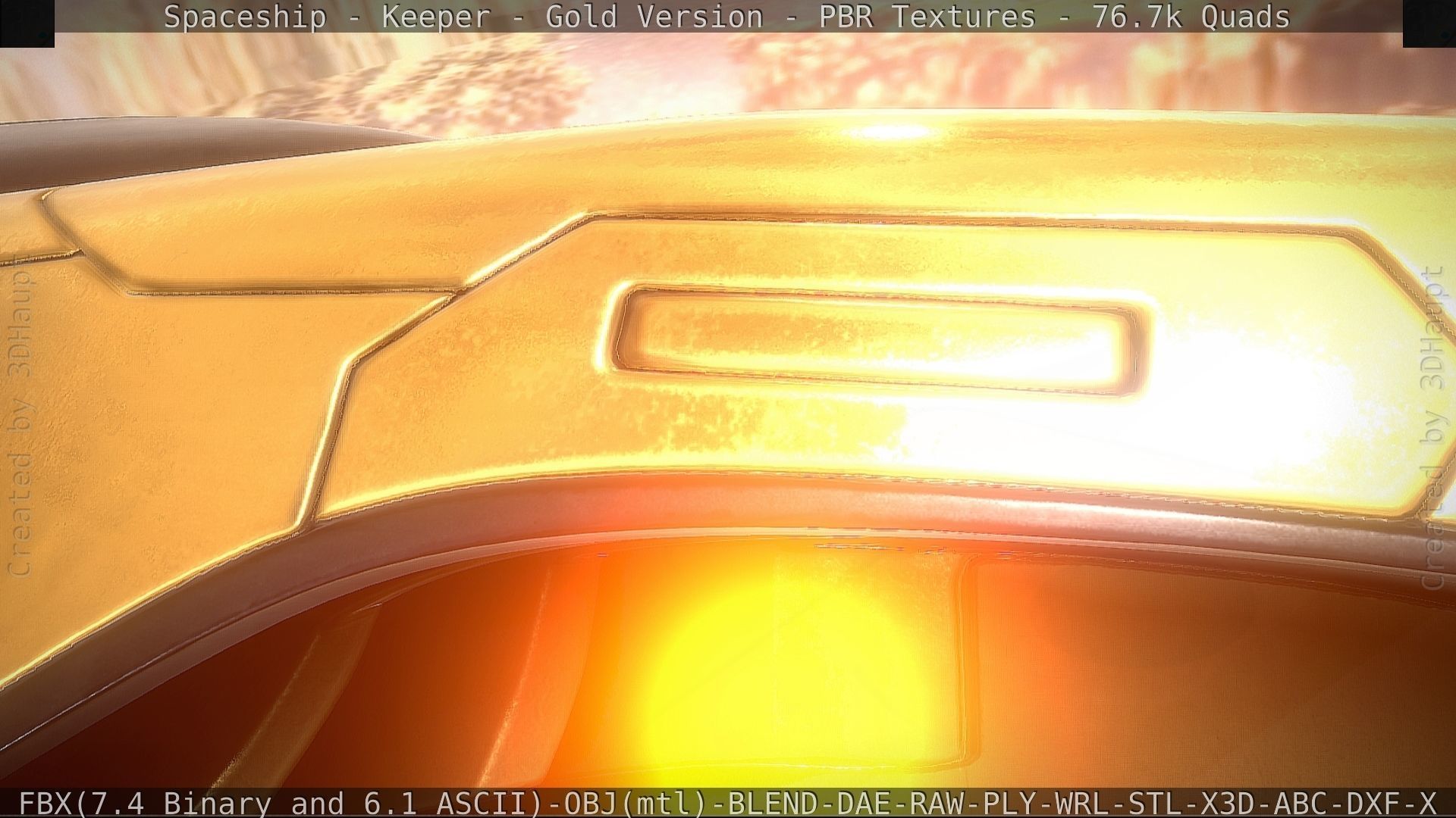 Spaceship - Keeper - Gold Version 3D model_126