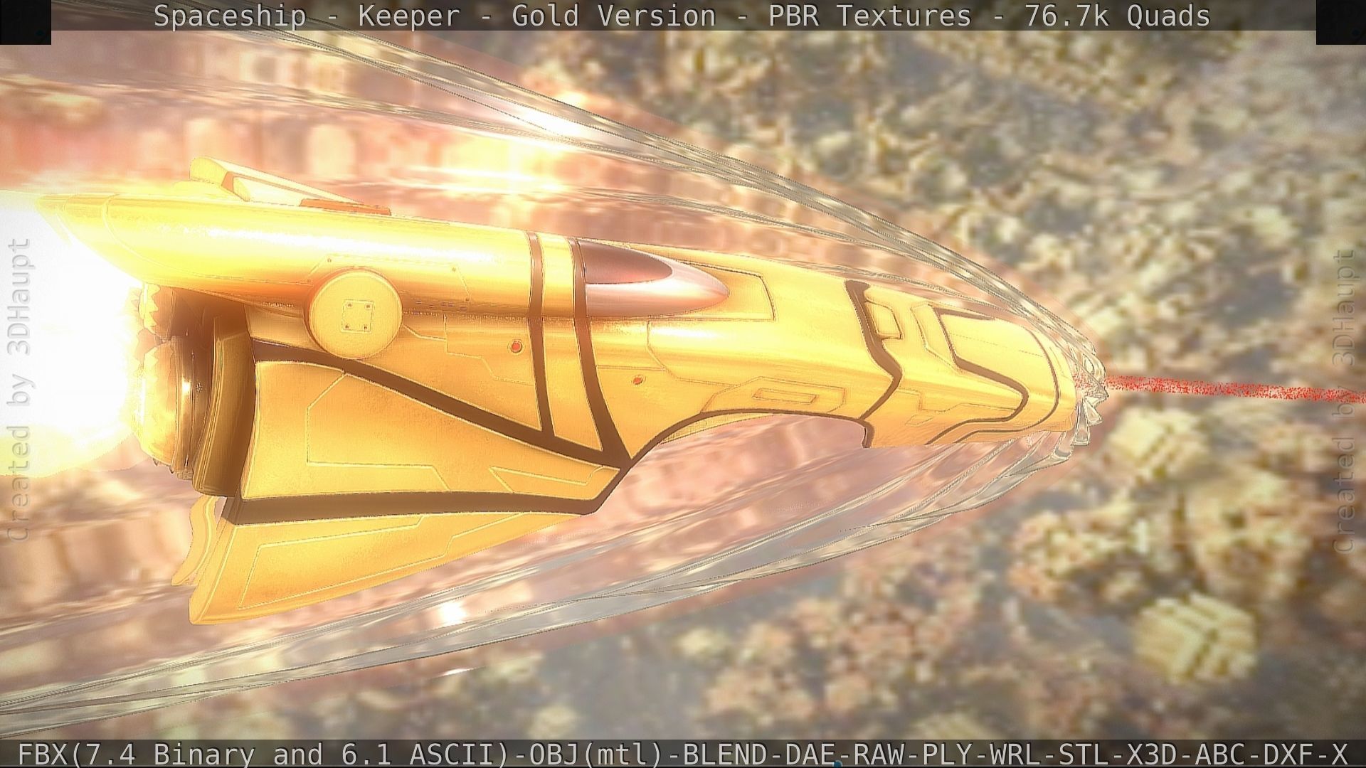 Spaceship - Keeper - Gold Version 3D model_69