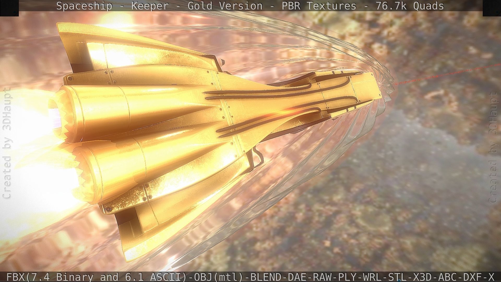 Spaceship - Keeper - Gold Version 3D model_77