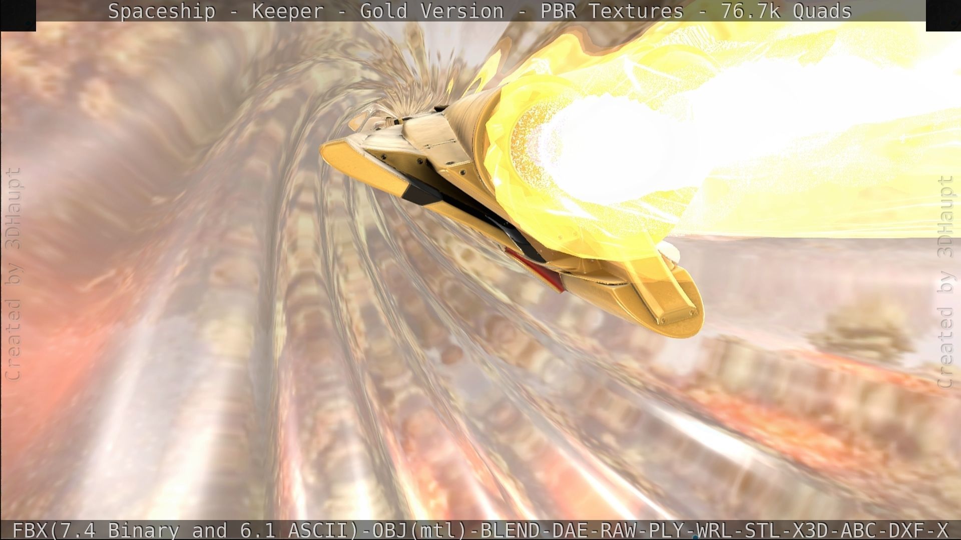 Spaceship - Keeper - Gold Version 3D model_440