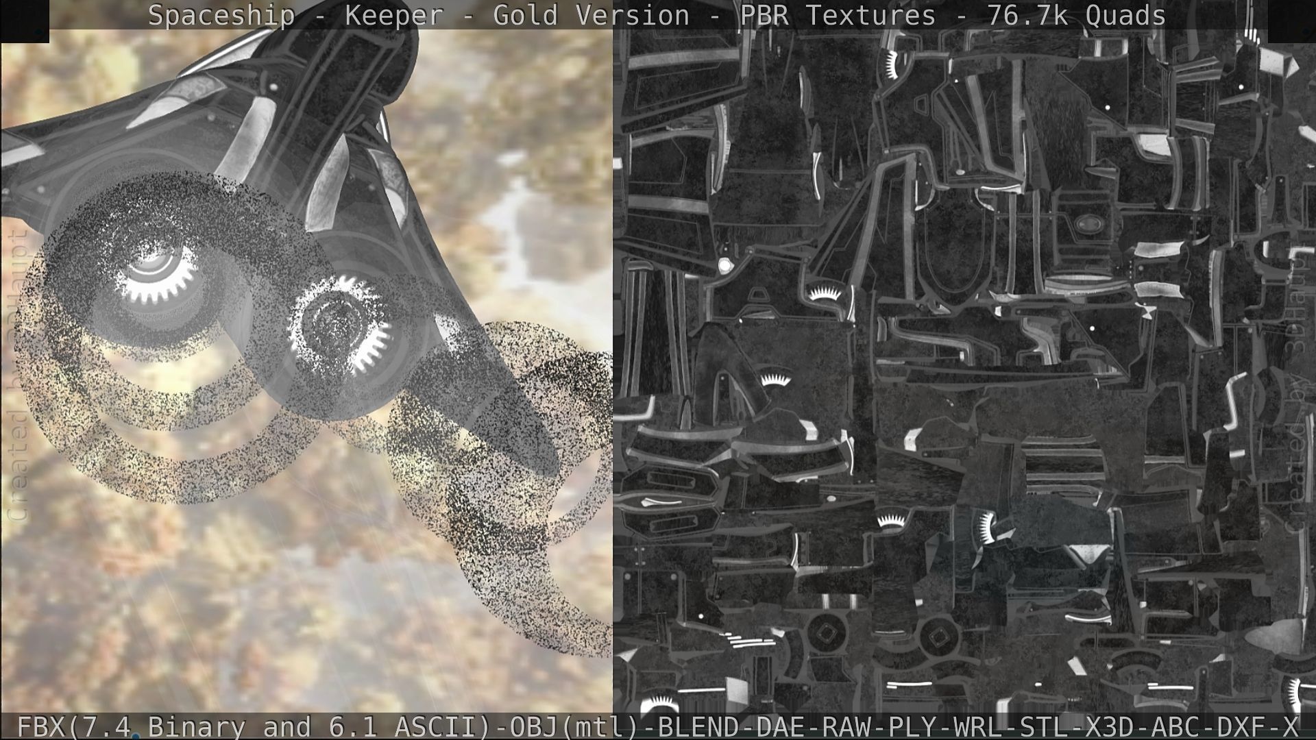 Spaceship - Keeper - Gold Version 3D model_326