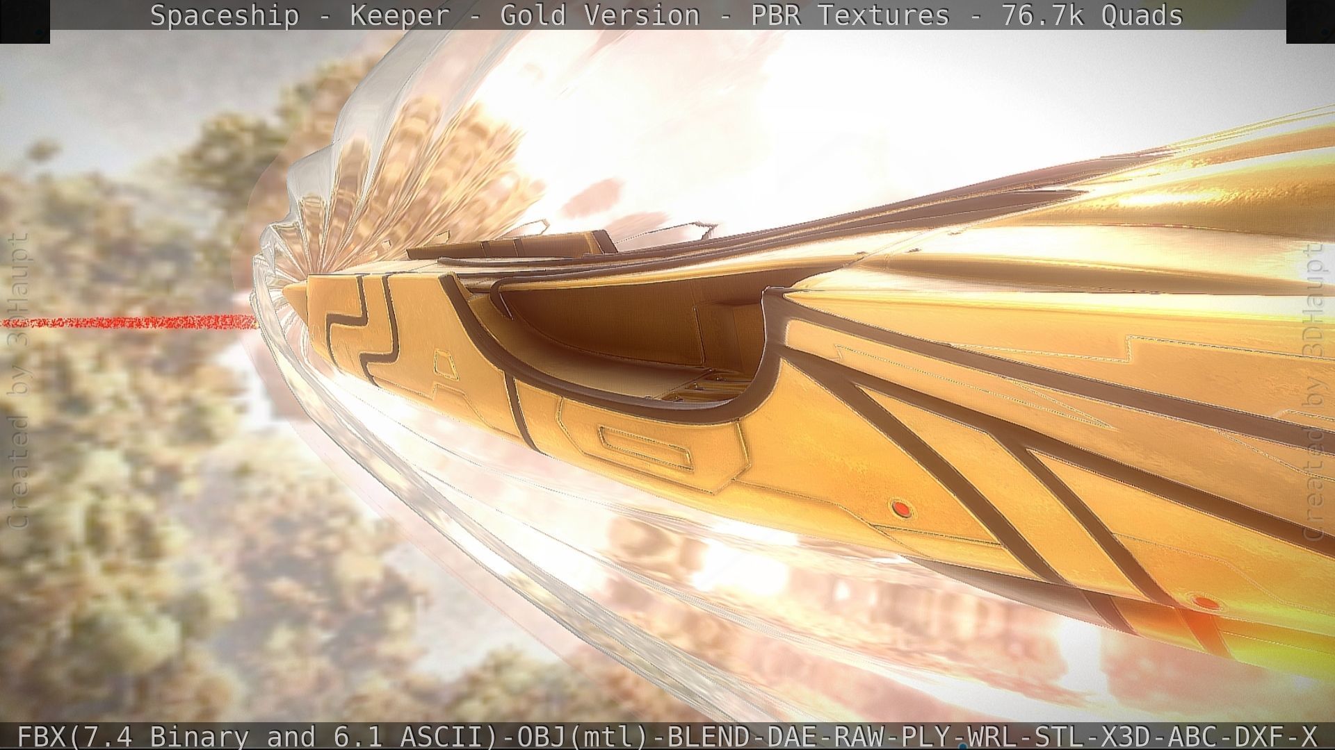 Spaceship - Keeper - Gold Version 3D model_76