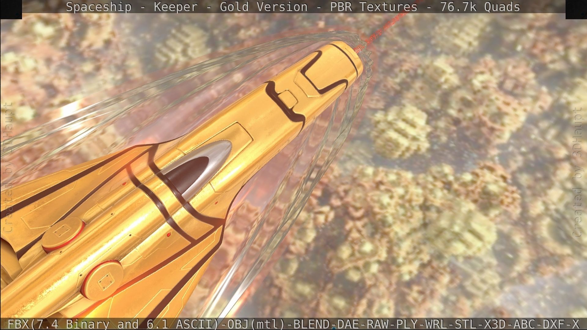 Spaceship - Keeper - Gold Version 3D model_392