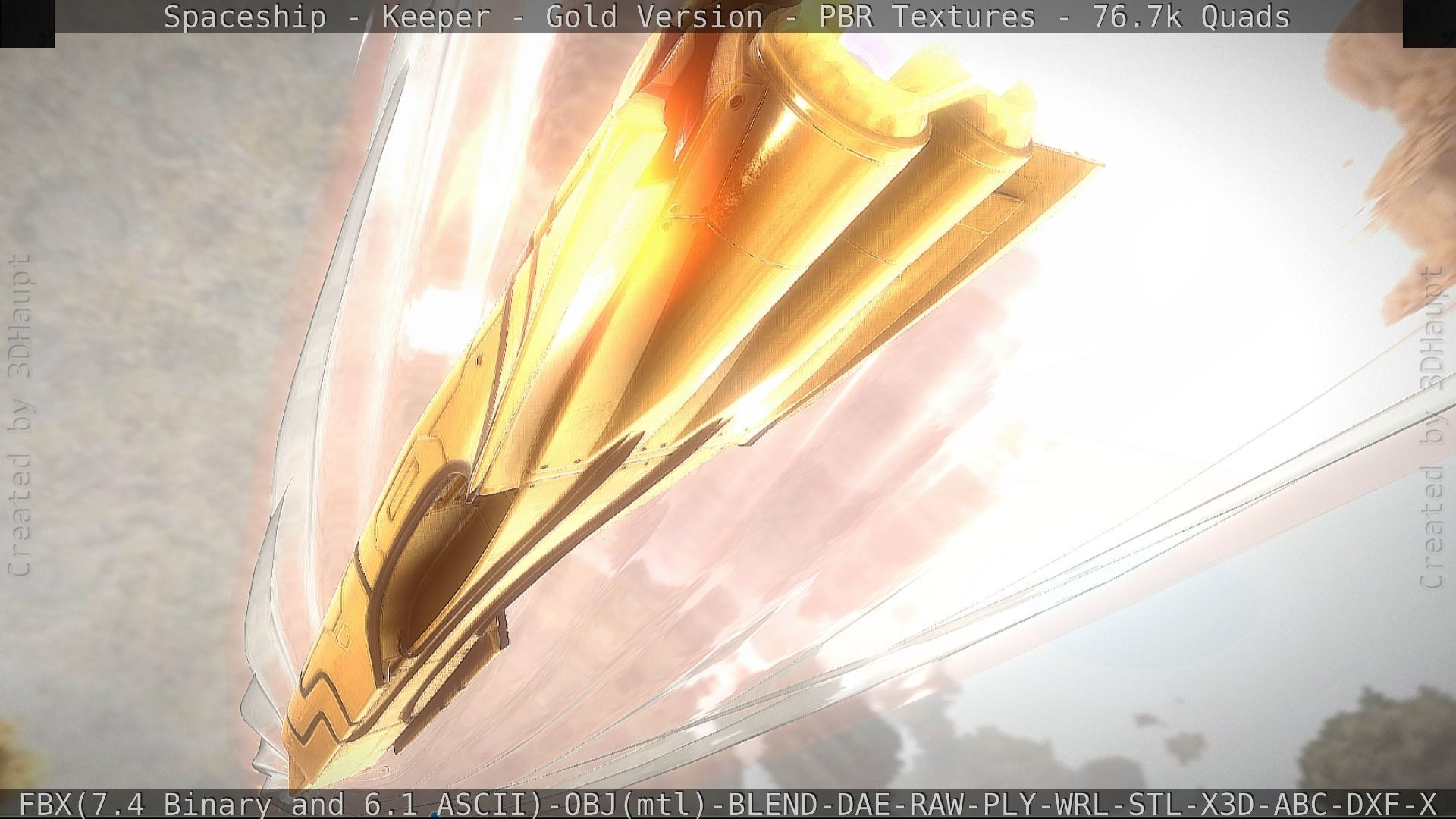 Spaceship - Keeper - Gold Version 3D model_59