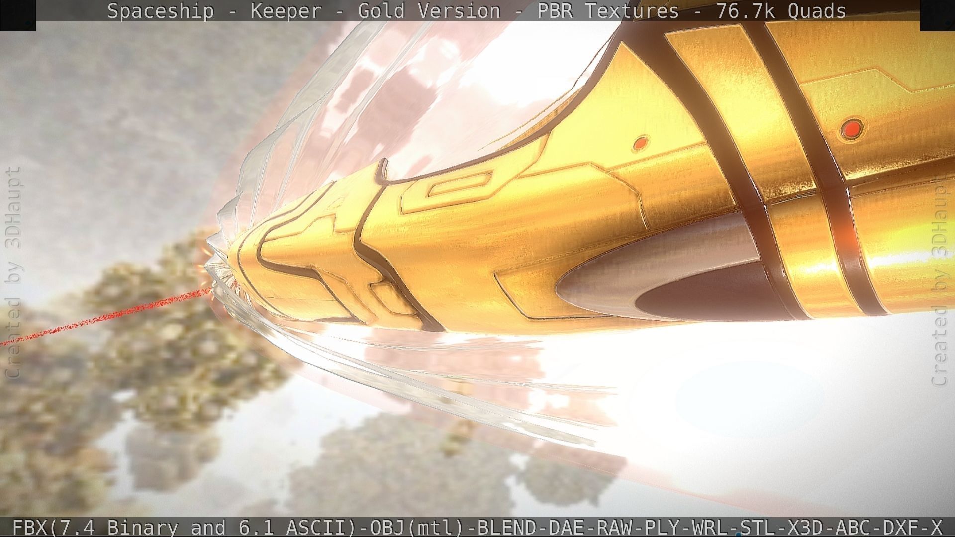 Spaceship - Keeper - Gold Version 3D model_36