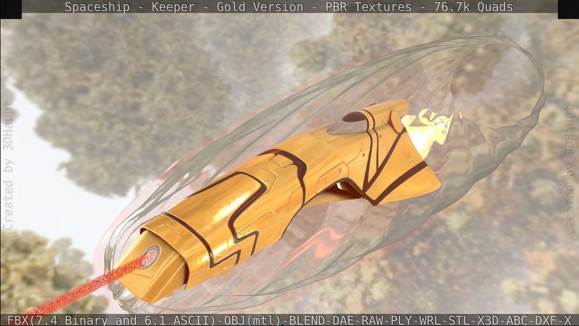 Spaceship - Keeper - Gold Version 3D model_433