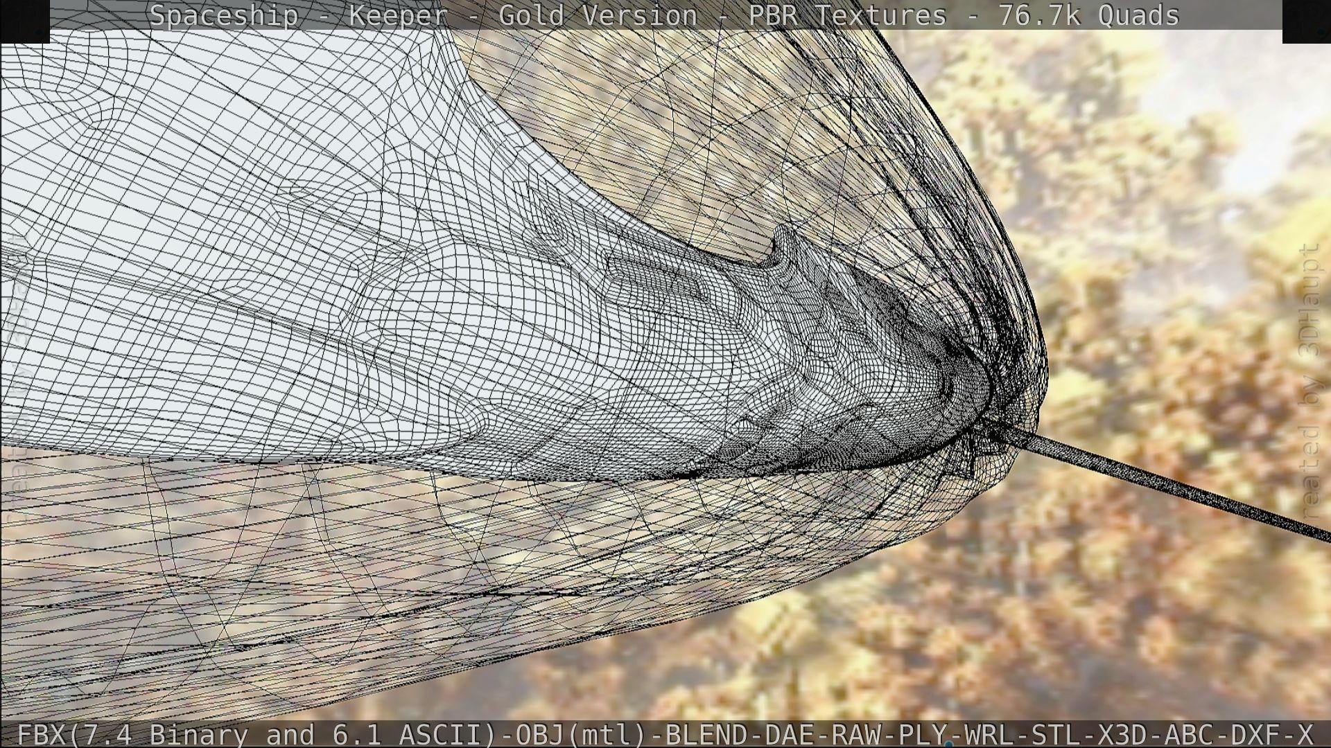 Spaceship - Keeper - Gold Version 3D model_189