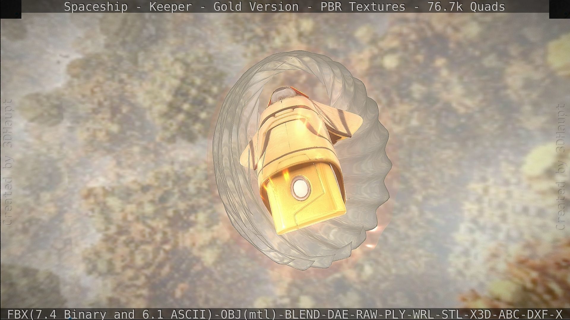 Spaceship - Keeper - Gold Version 3D model_374
