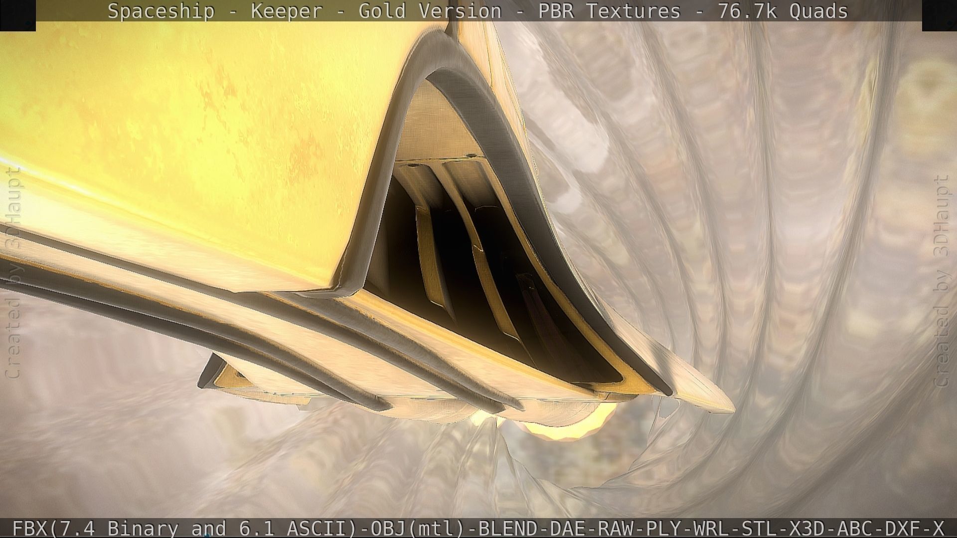 Spaceship - Keeper - Gold Version 3D model_139