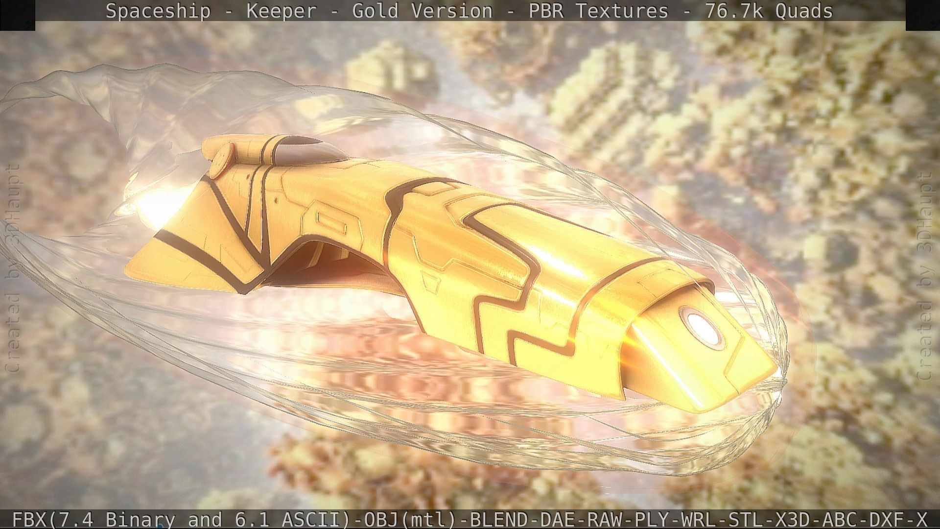 Spaceship - Keeper - Gold Version 3D model_14