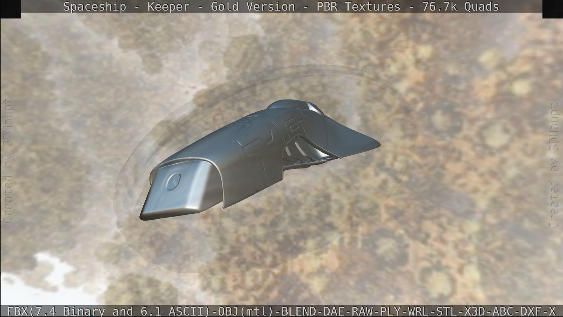 Spaceship - Keeper - Gold Version 3D model_169