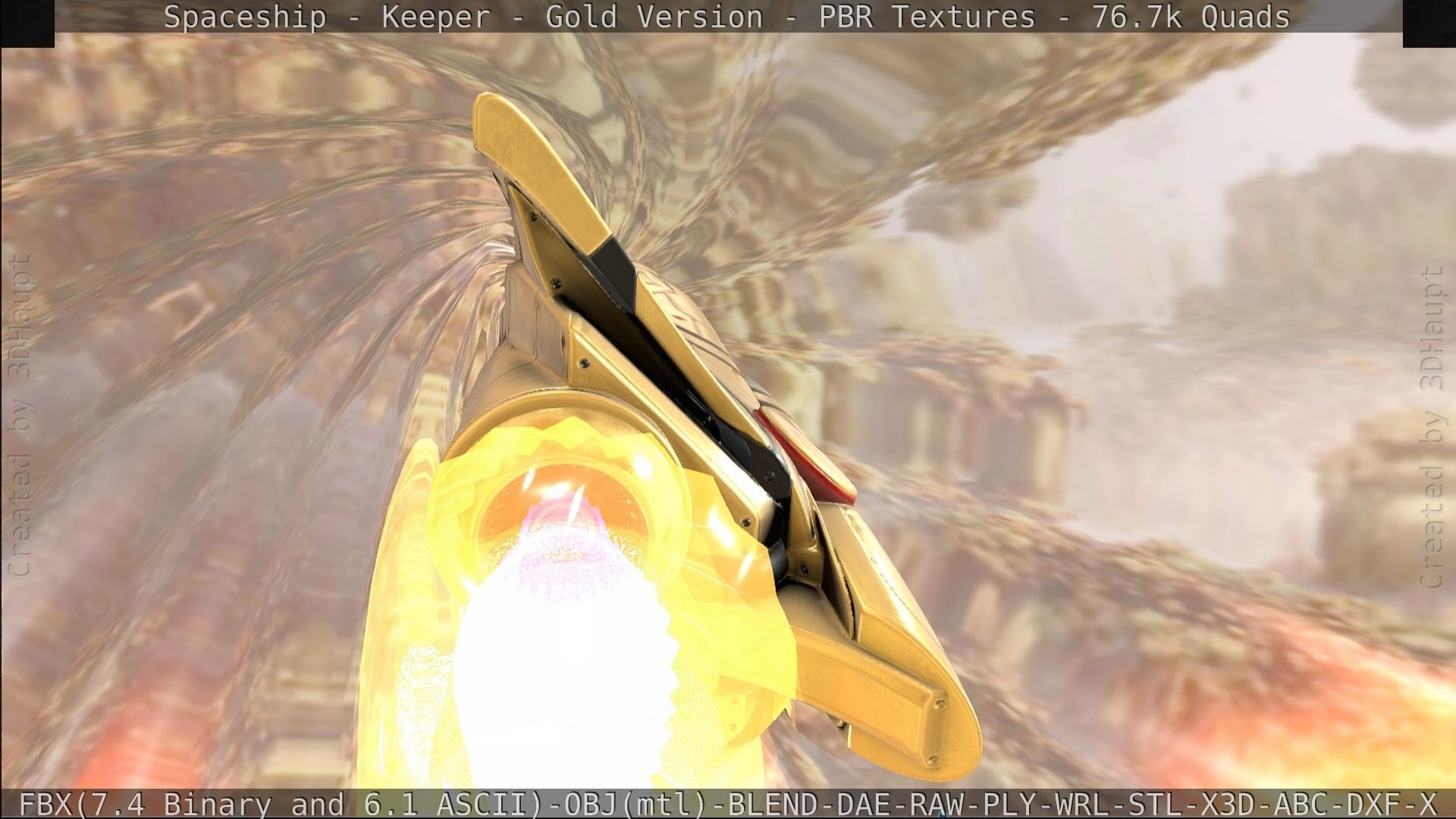 Spaceship - Keeper - Gold Version 3D model_394