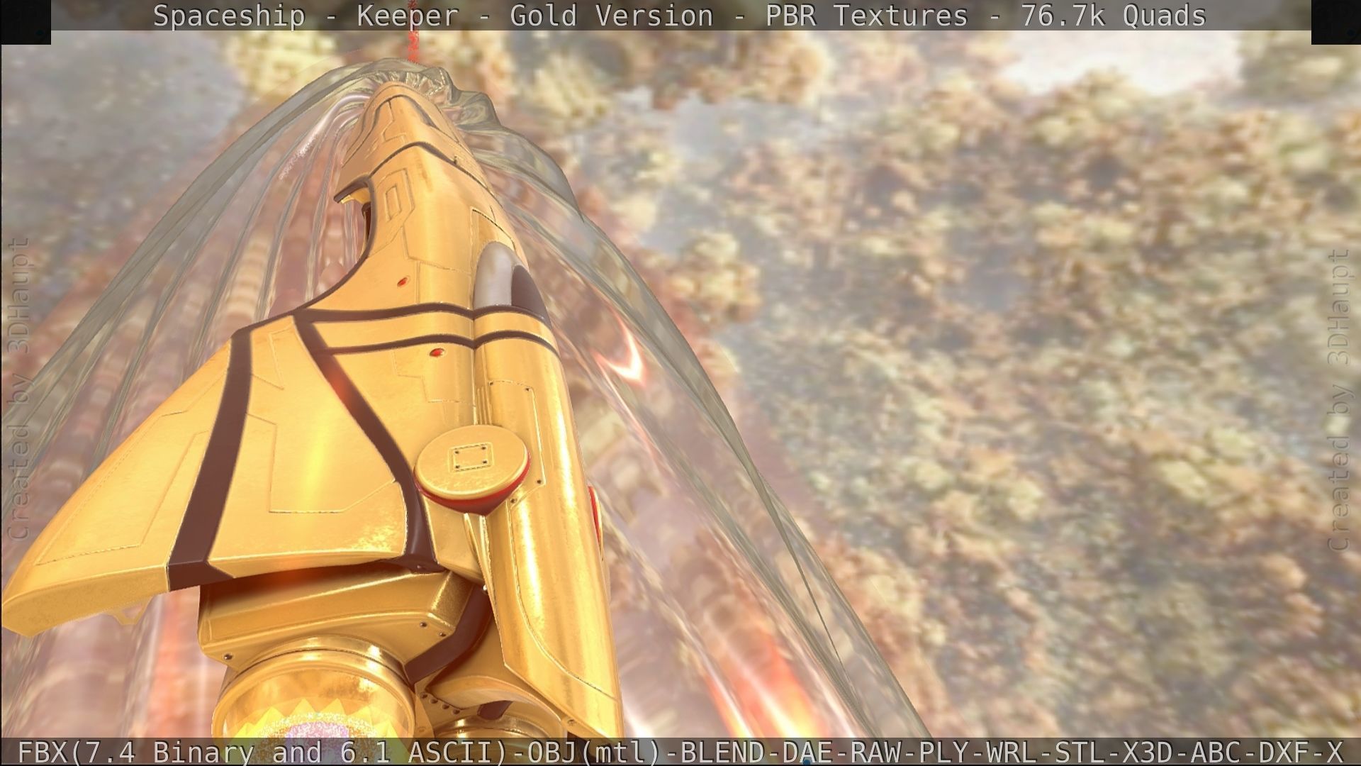 Spaceship - Keeper - Gold Version 3D model_435