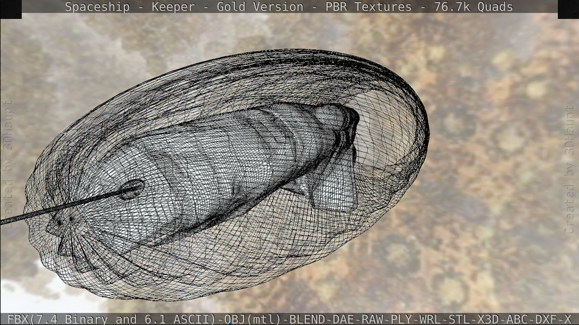 Spaceship - Keeper - Gold Version 3D model_178