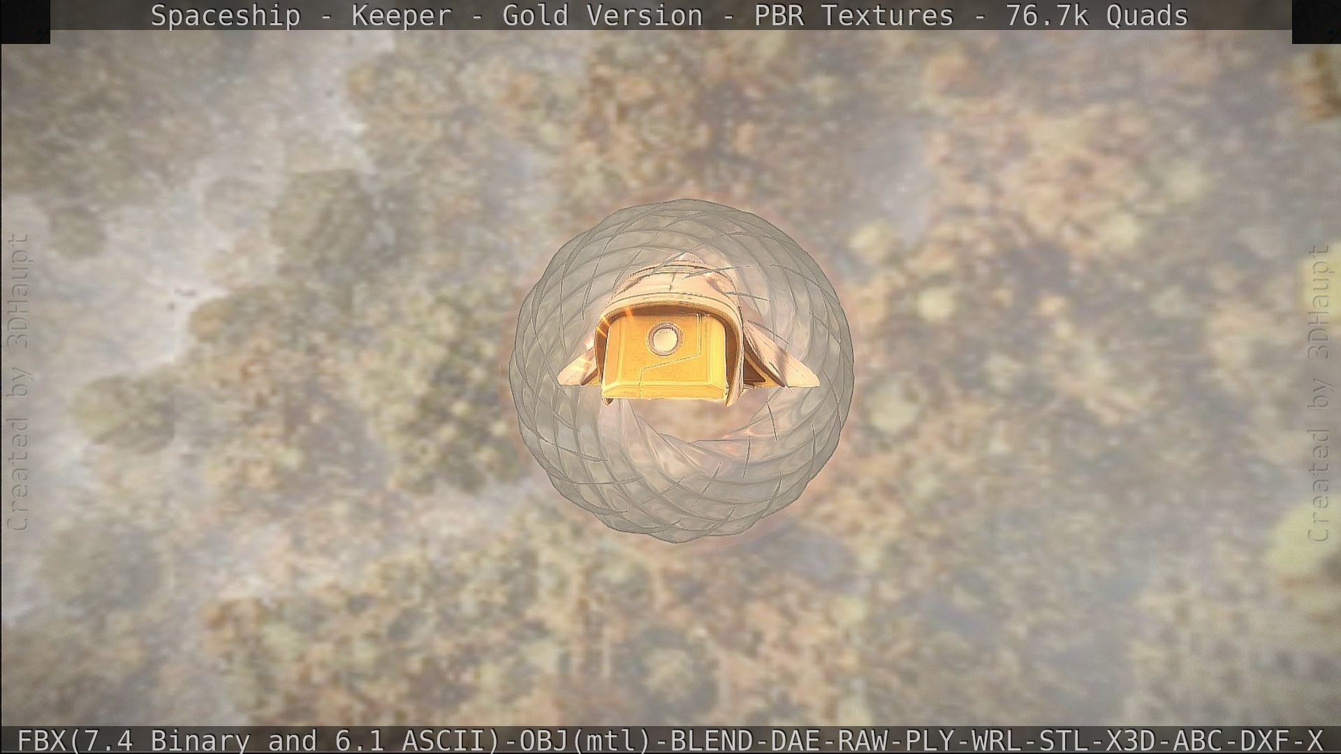Spaceship - Keeper - Gold Version 3D model_366