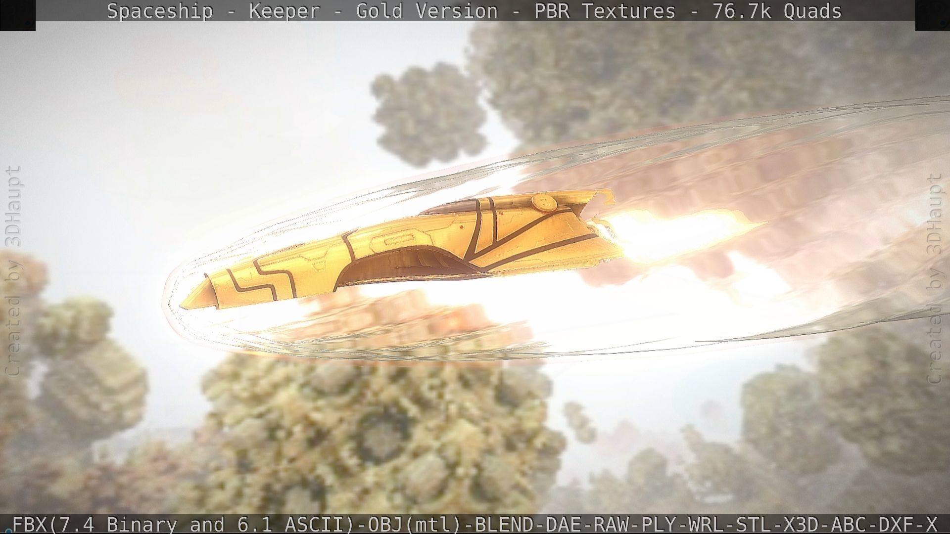 Spaceship - Keeper - Gold Version 3D model_89