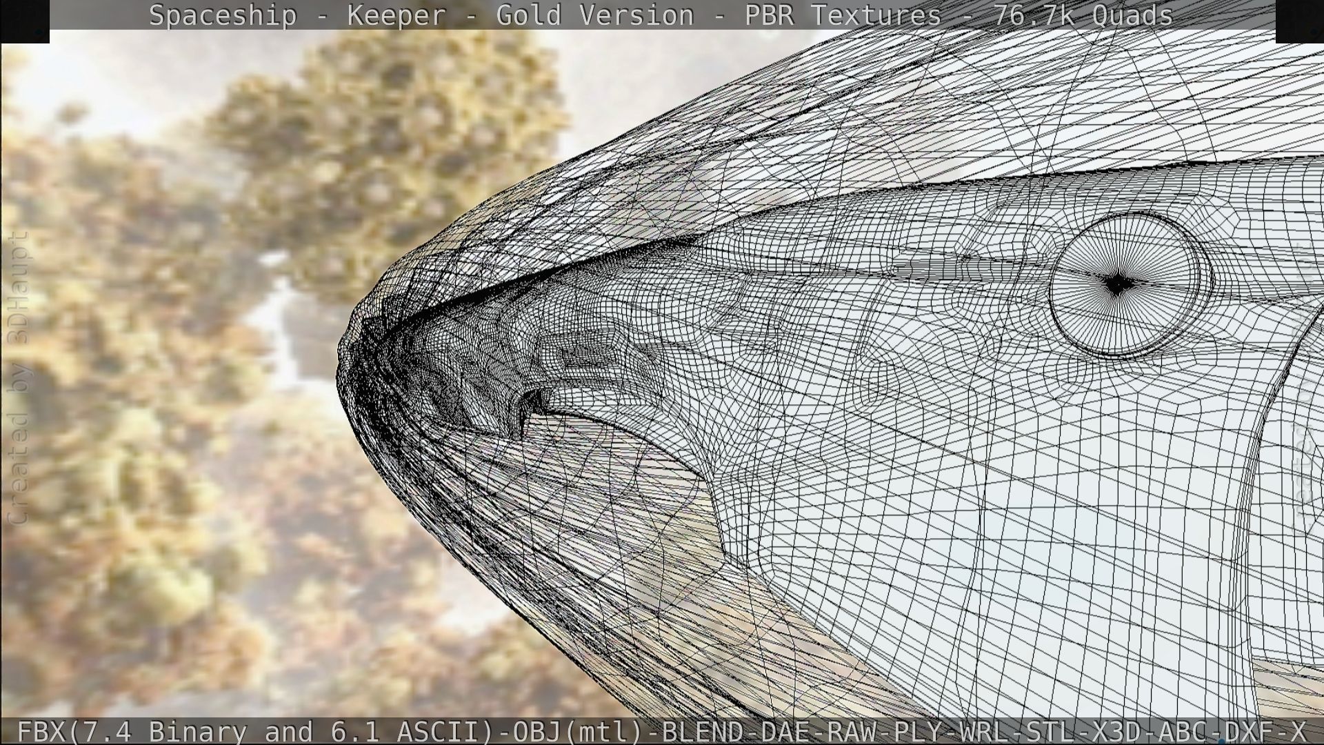 Spaceship - Keeper - Gold Version 3D model_197