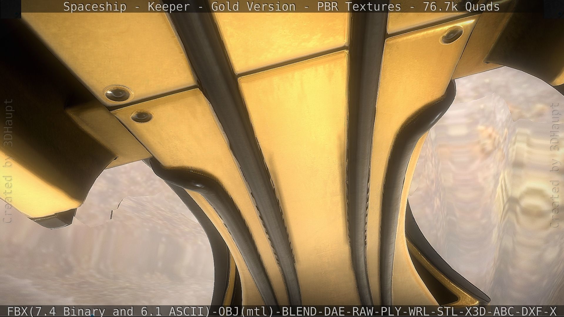 Spaceship - Keeper - Gold Version 3D model_137